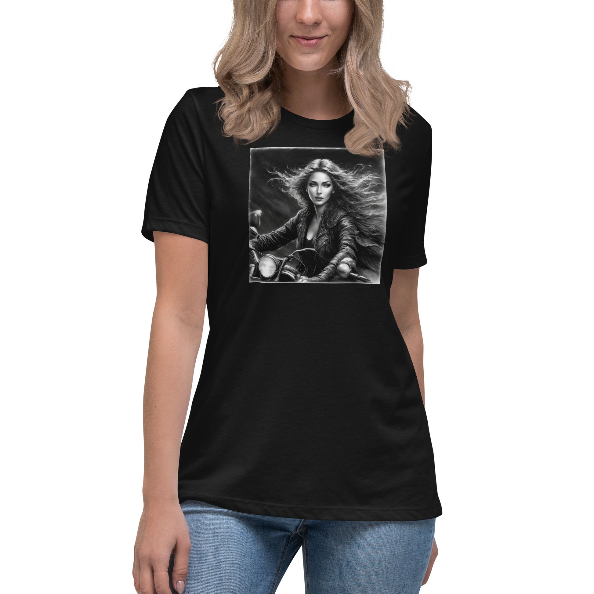 Woman Riding Motorcycle T-Shirt