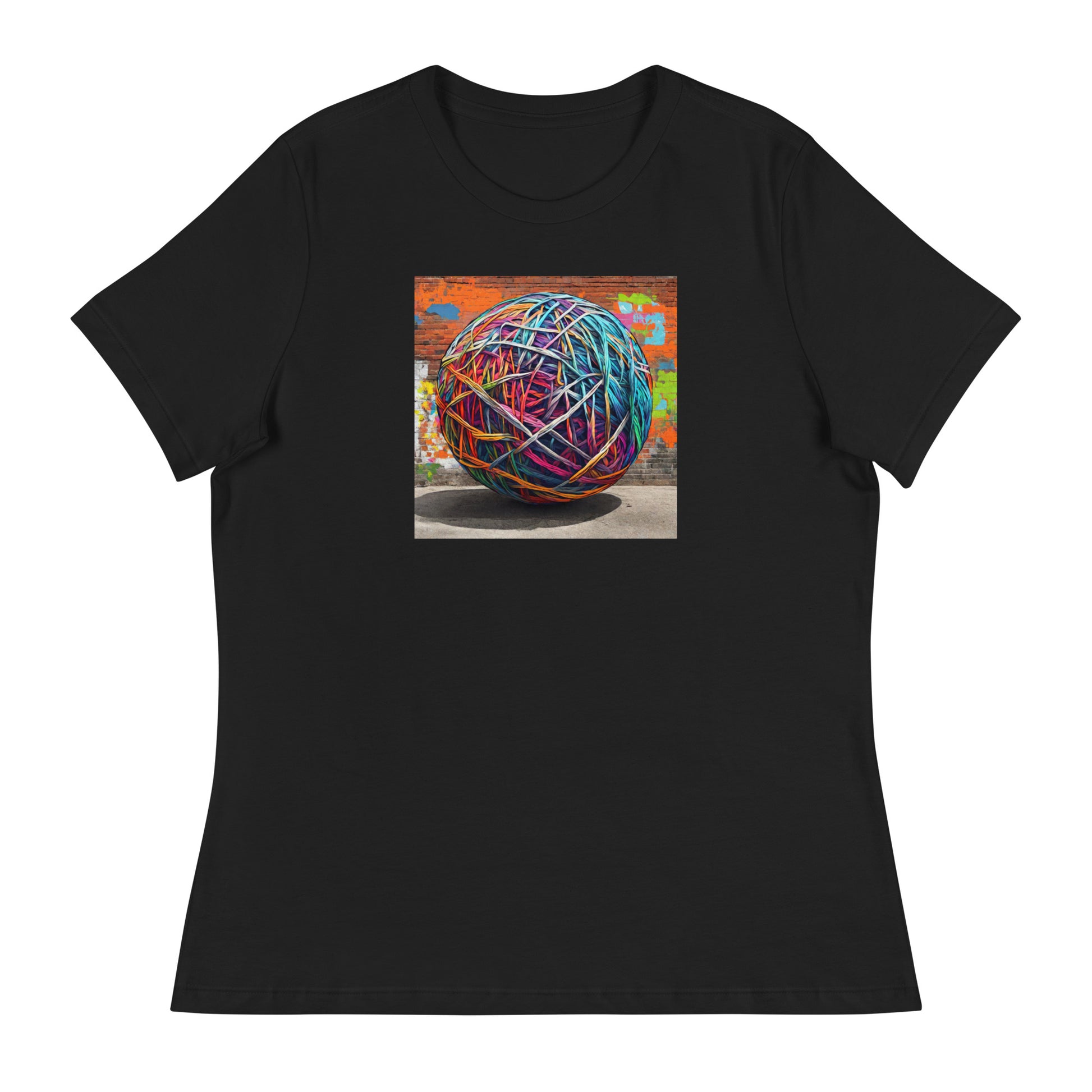 Ball of Yarn Women's Crochet and Knitting Lover T-Shirt Black