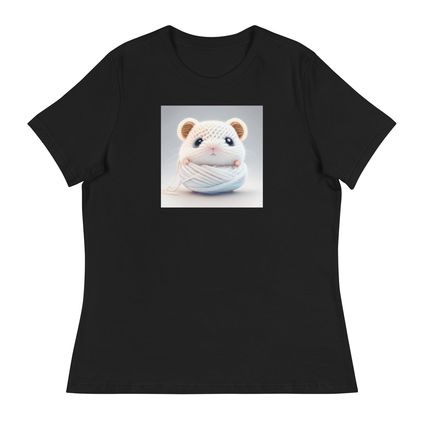 Women's Hamster Amigurumi Crochet Lover T-Shirt Black