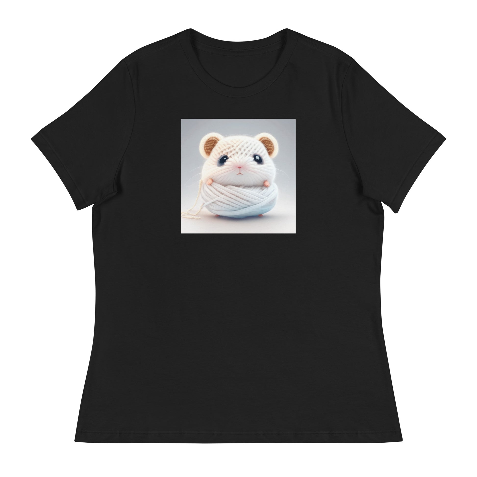 Women's Hamster Amigurumi Crochet Lover T-Shirt Black