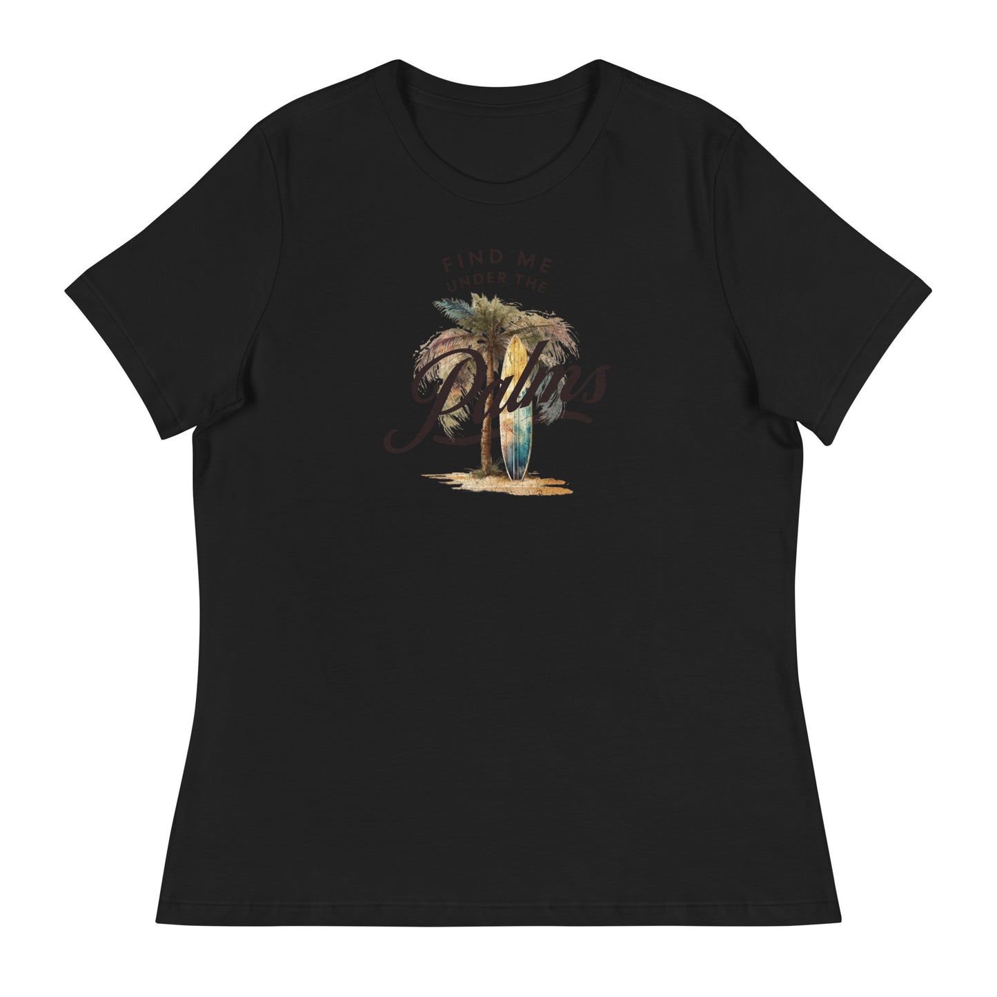 Find me Under the Palms Women's Beach T-Shirt Black