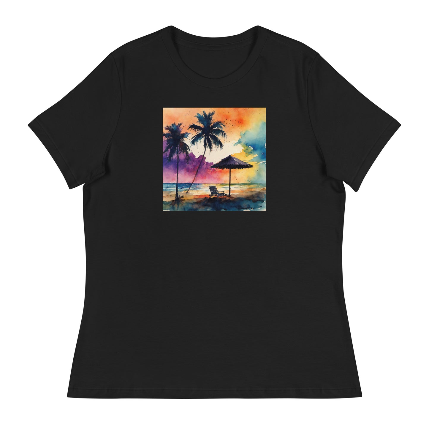 Beautiful Summer Paradise Women's Beach T-Shirt Black