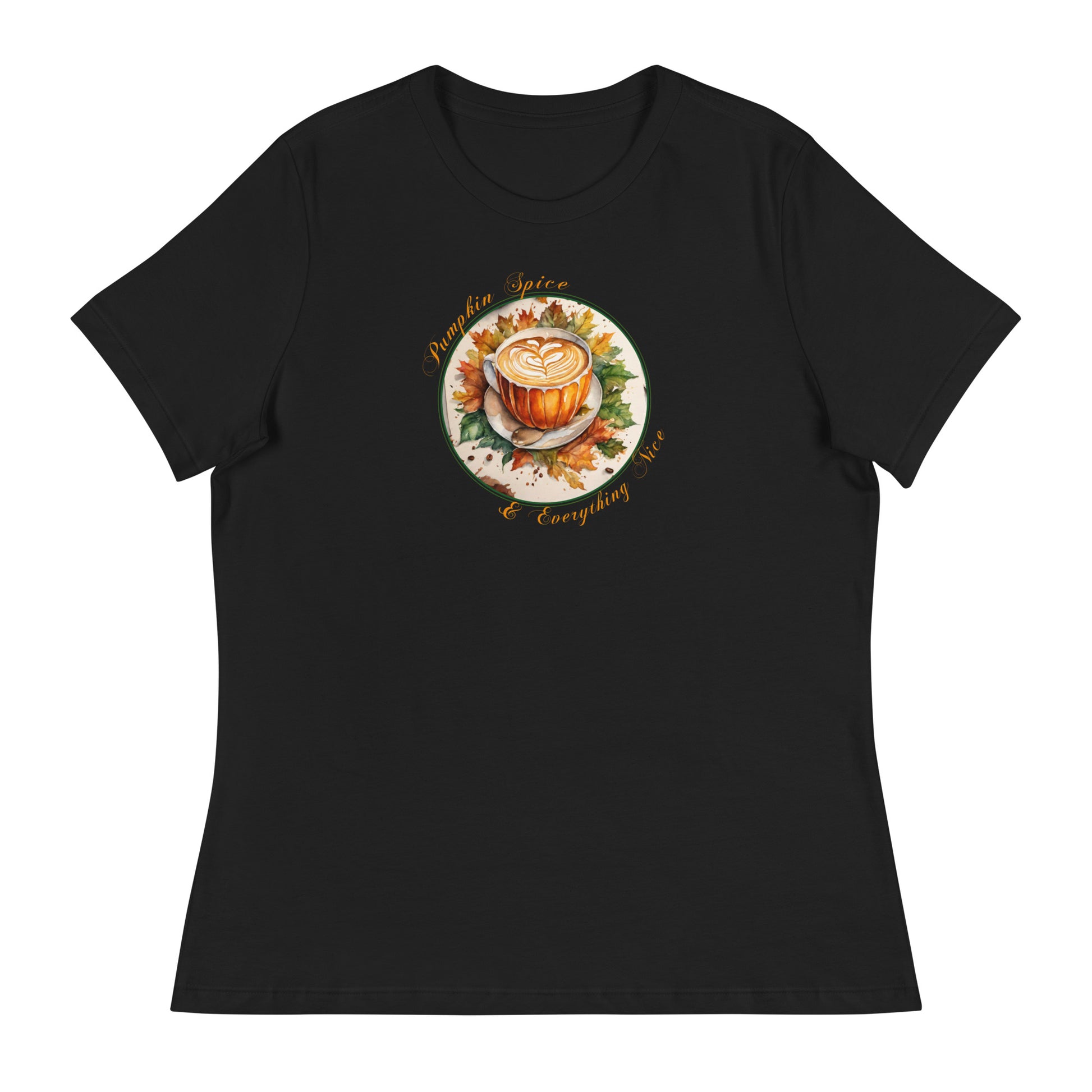 Pumpkin Spice & Everything Nice Women's Fall T-Shirt Black