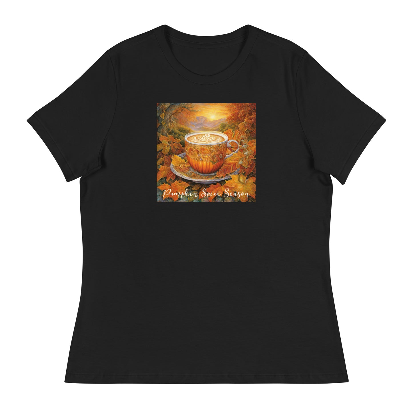 Pumpkin Spice Season Women's Autumn T-Shirt Black