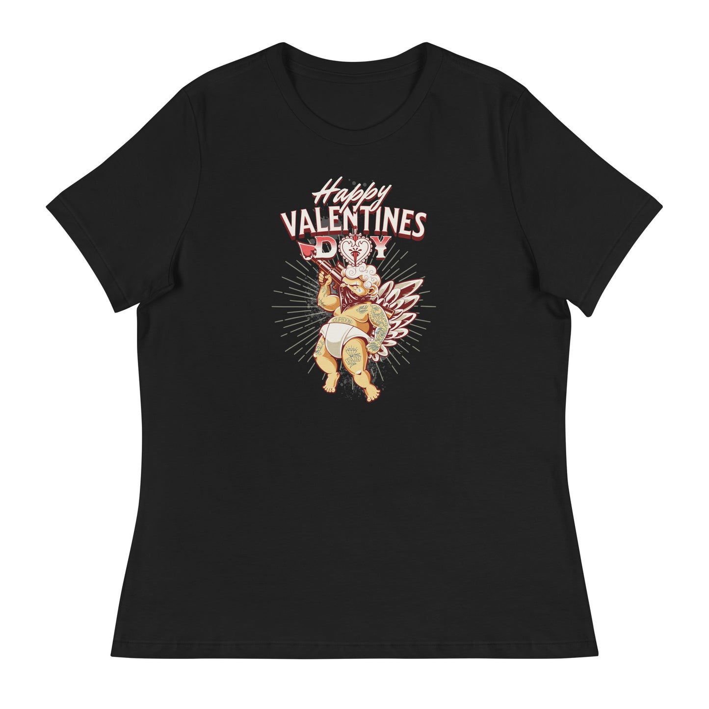 Inked Cupid Women's Valentine's Day T-Shirt Black