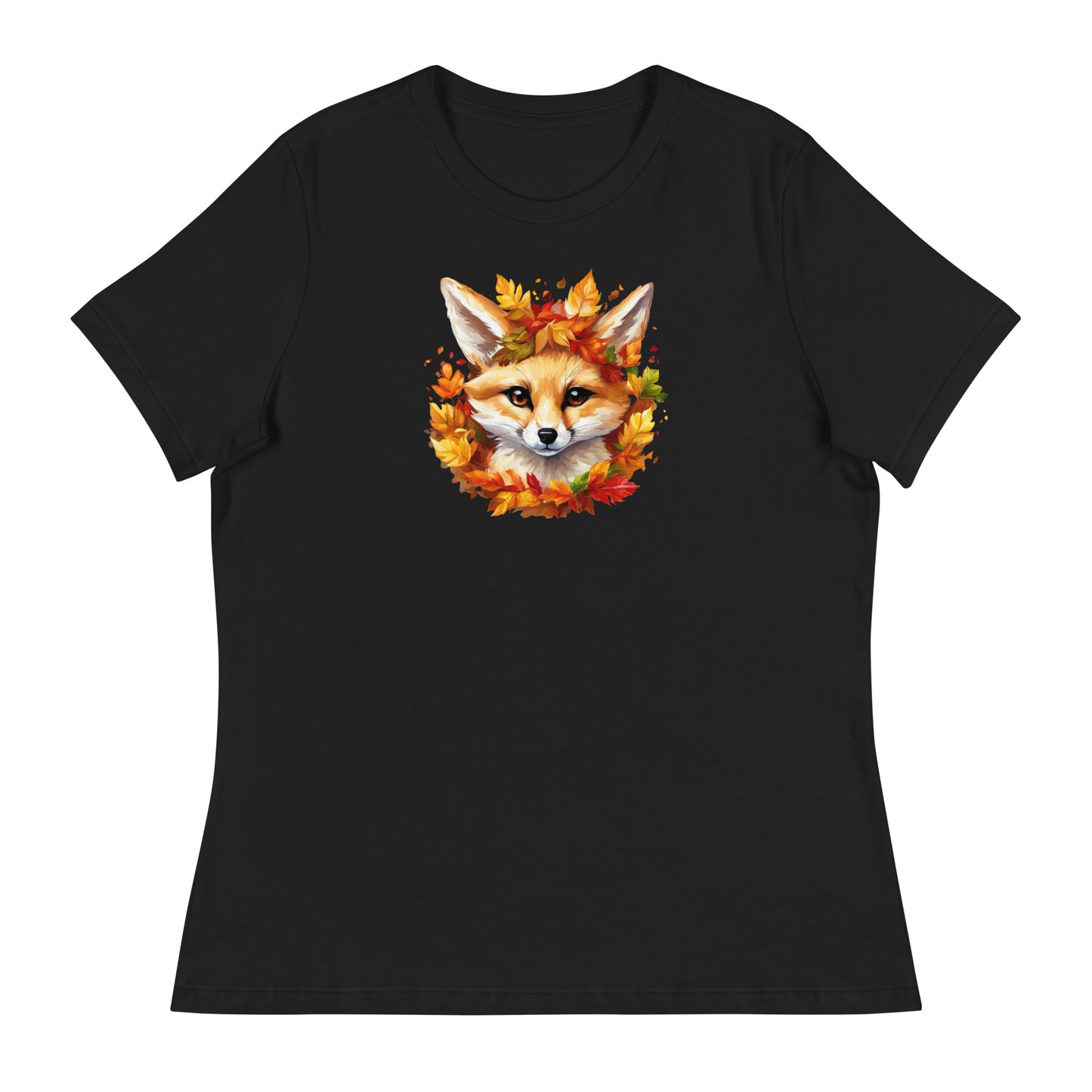 Autumn Fennec Fox Women's Fall T-Shirt Black