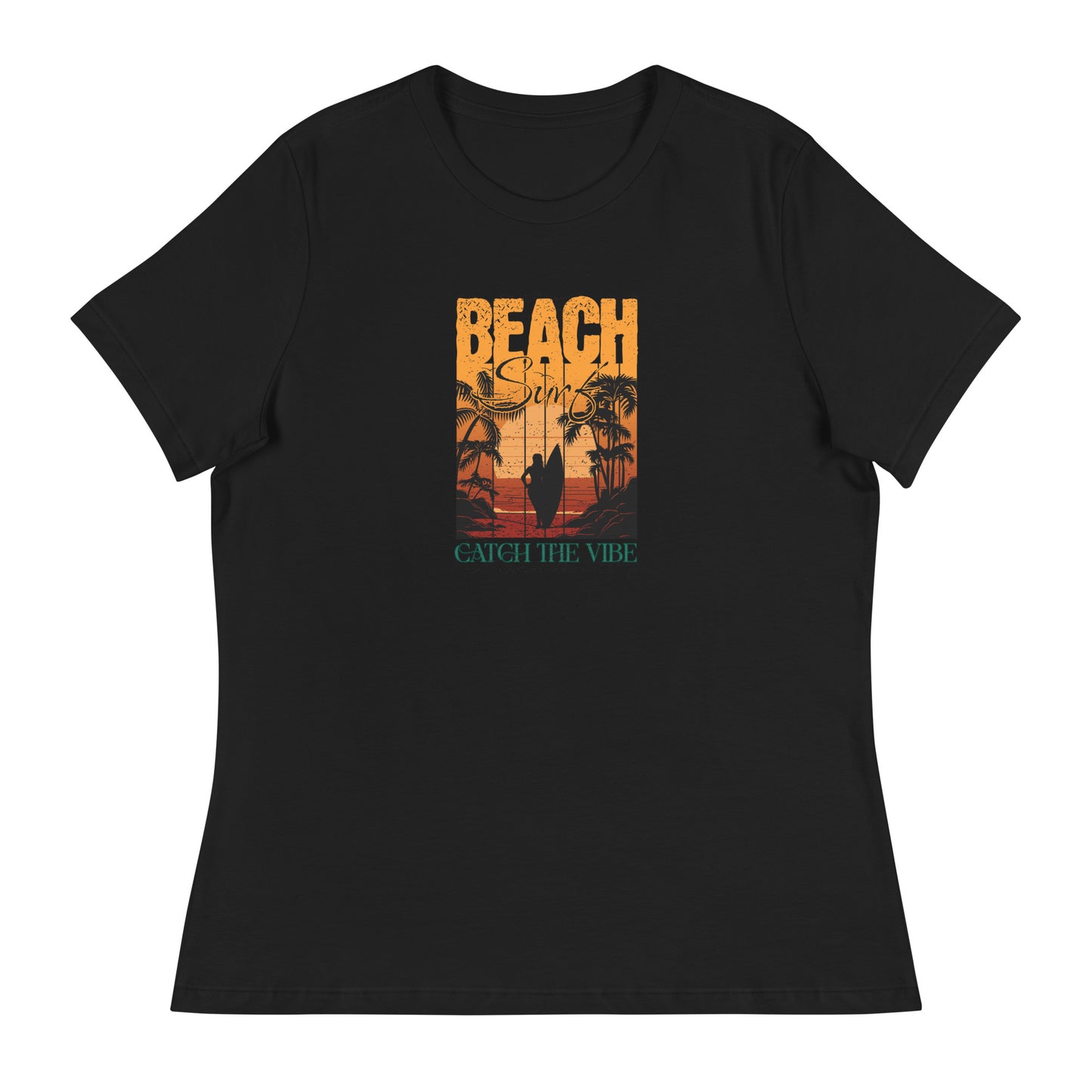 Catch the Vibe Surfing Women's T-Shirt Black