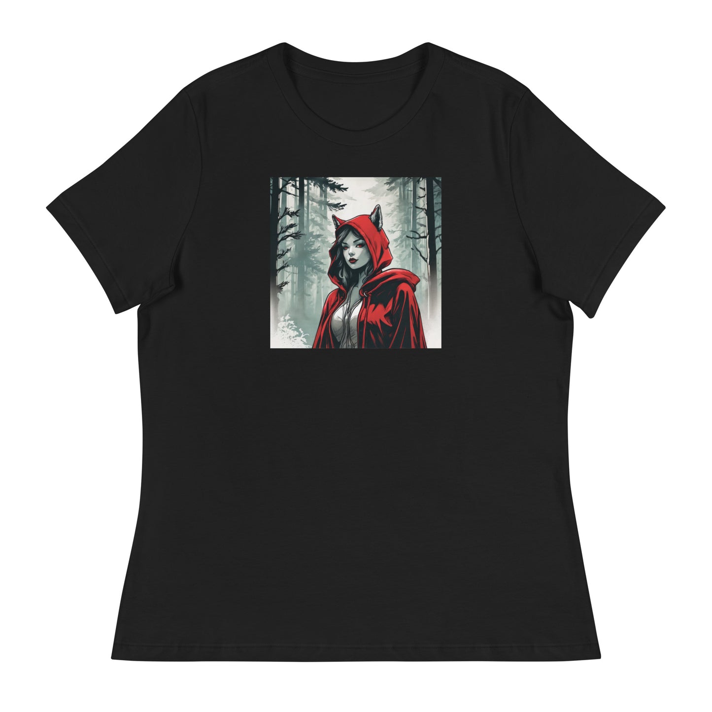 Modern Red Riding Hood Women's Fairy Tale T-Shirt Black