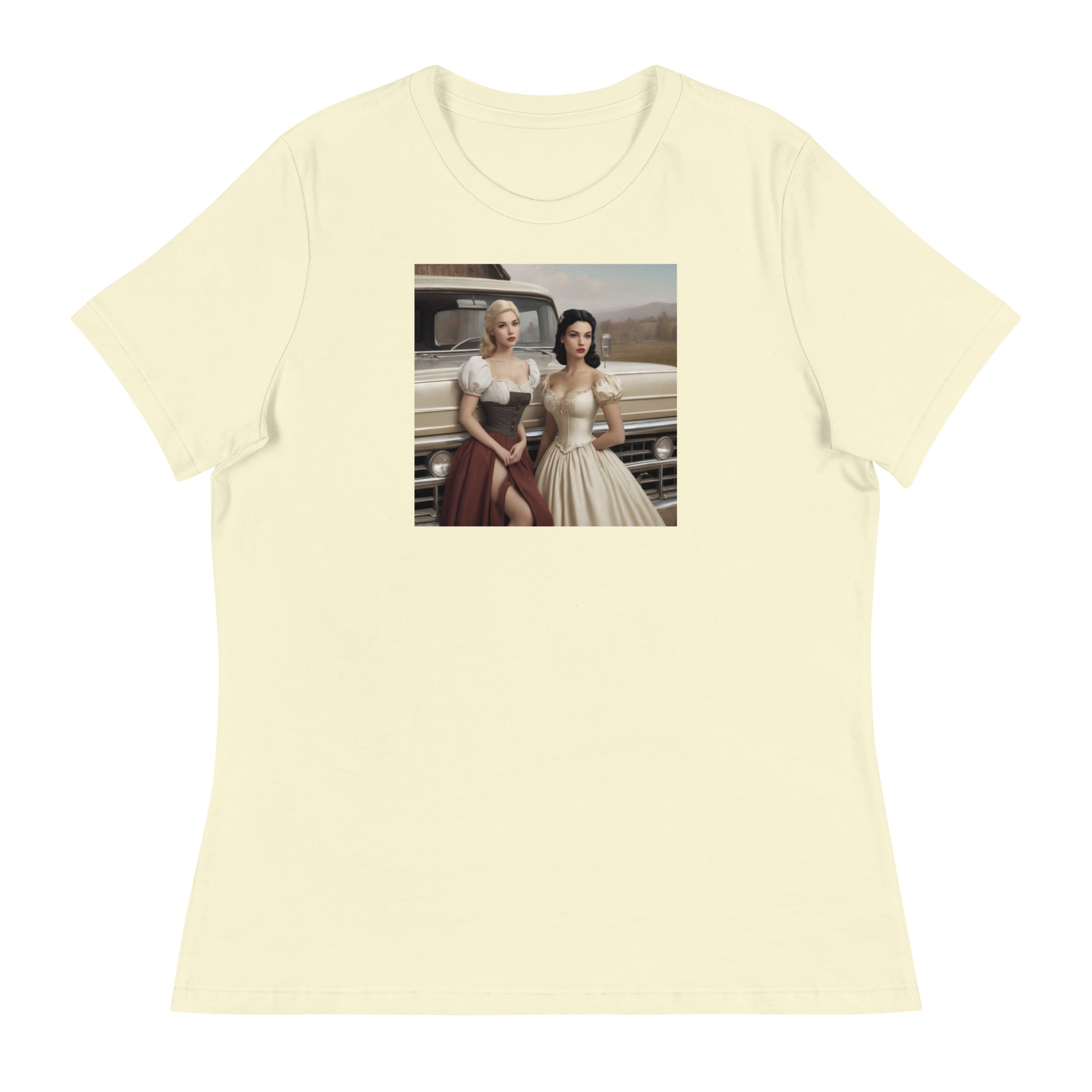 Cinderella and Snow White Hanging Out Women's T-Shirt Citron