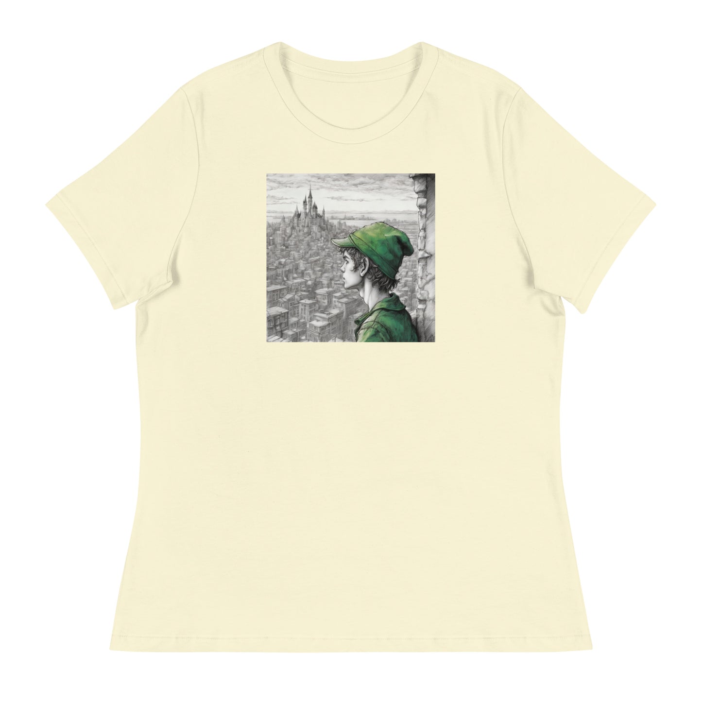 Peter Pan Overlooking the City Women's T-Shirt Citron