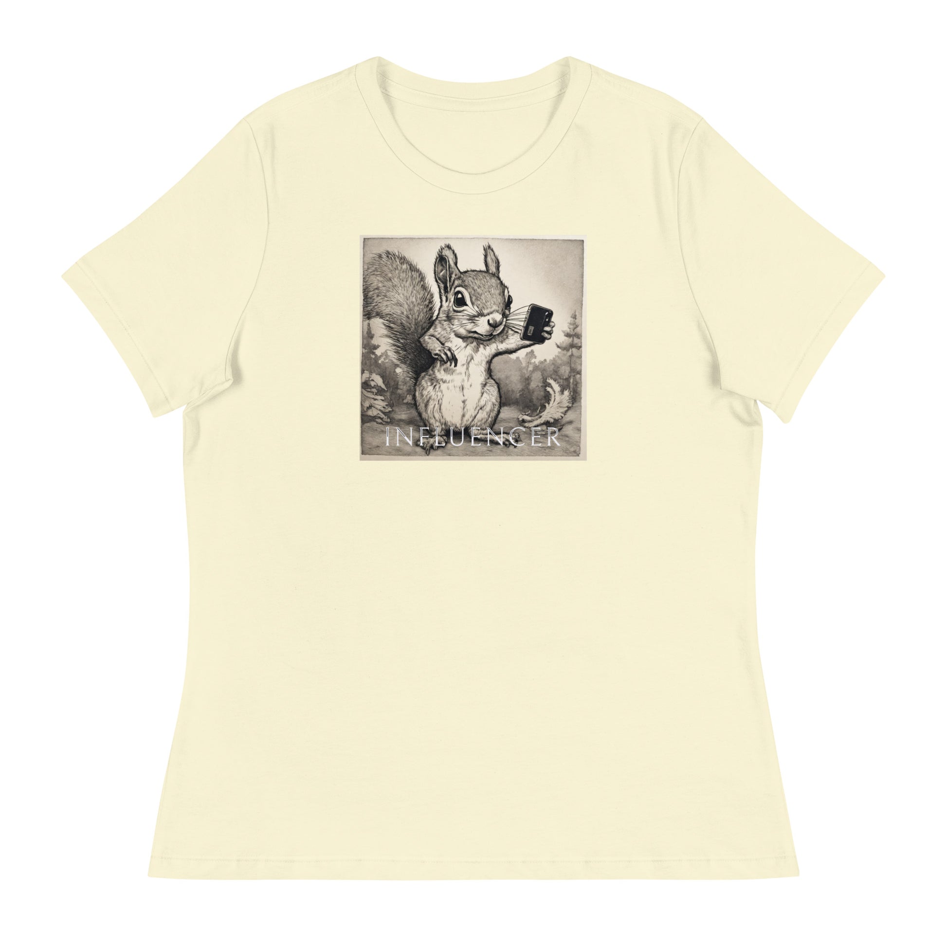 Squirrel Influencer Women's Funny Shirt Citron