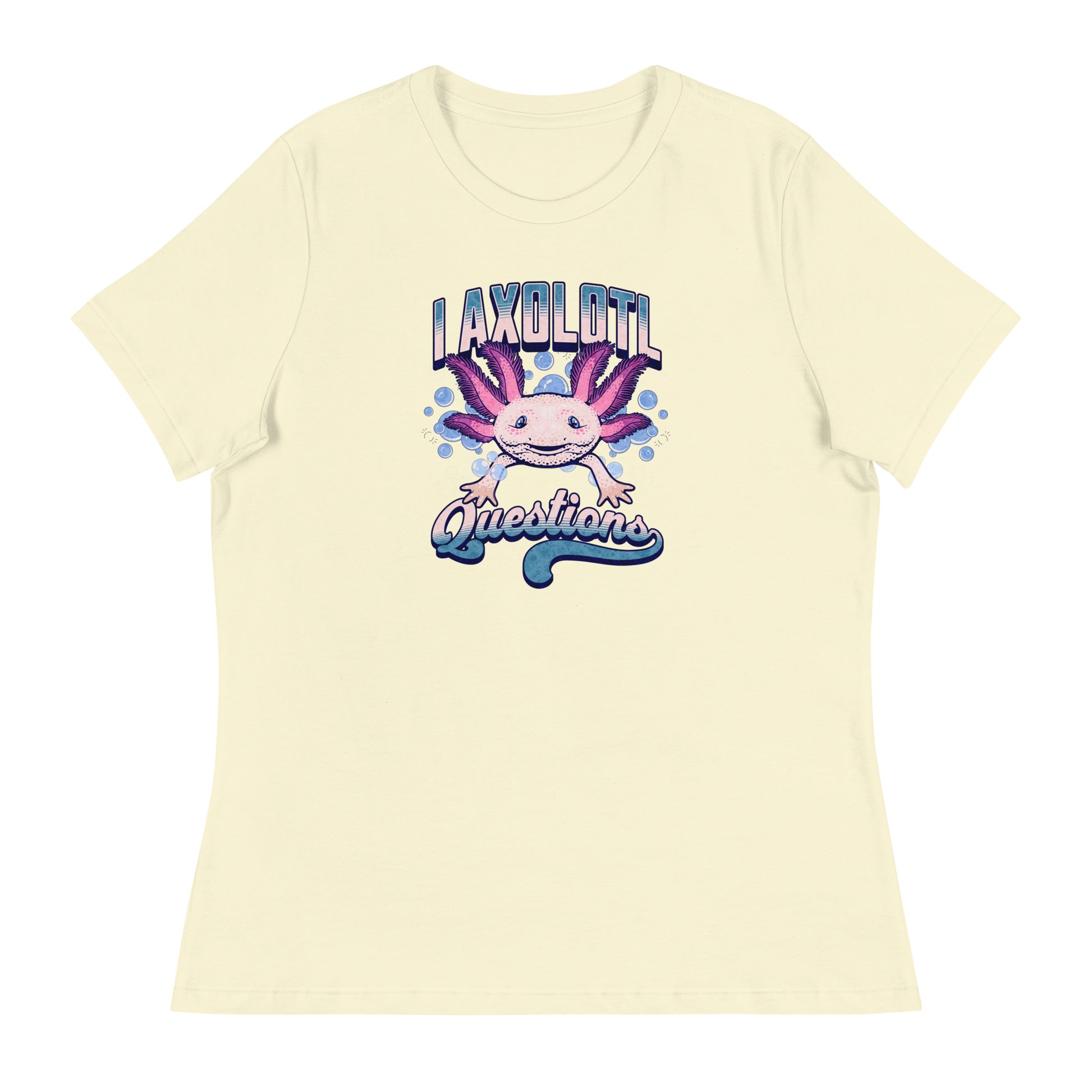 I Axolotl Questions Women's Funny T-Shirt Citron