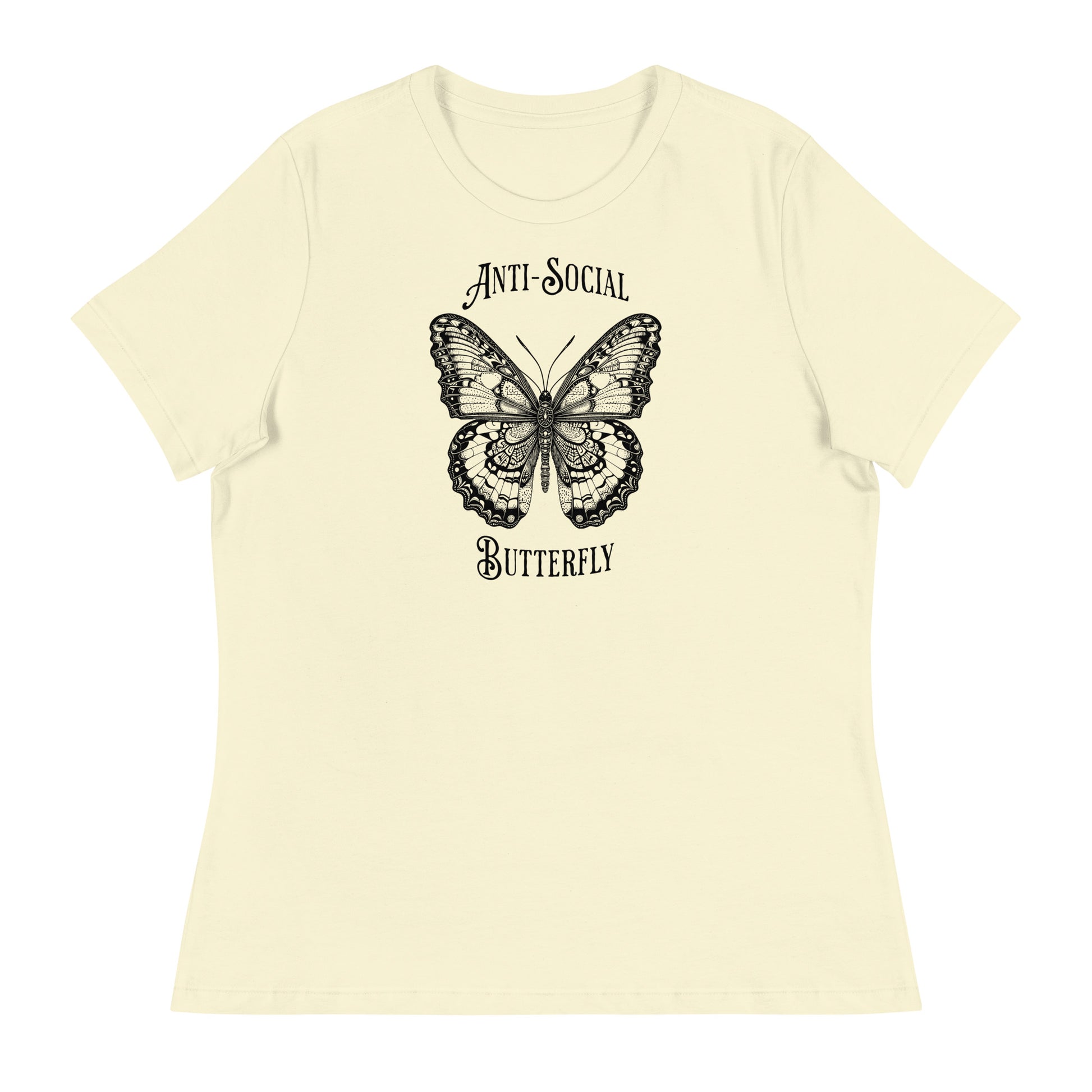 Anti-Social Butterfly Women's Funny T-Shirt Citron