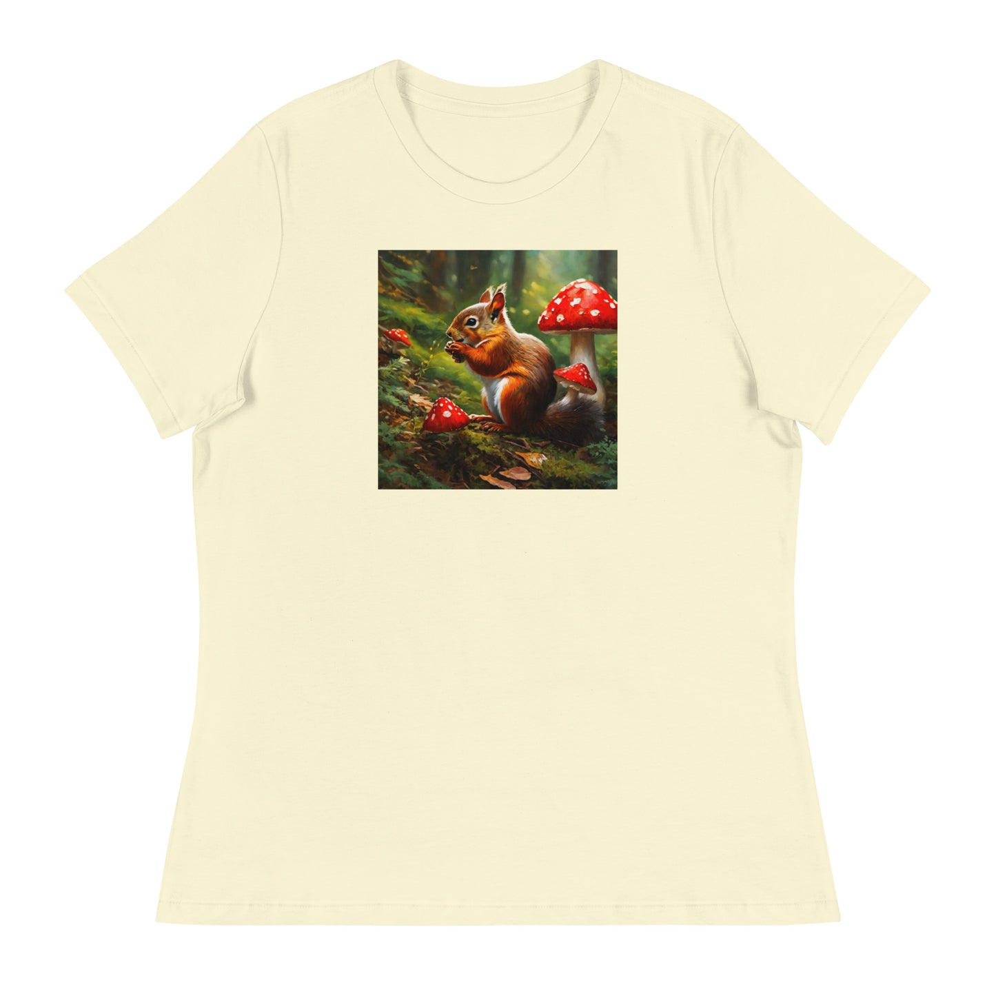 Forest Squirrel Women's Animal Lover T-Shirt Citron