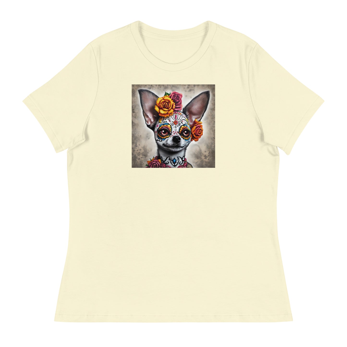 Day of the Dead Chihuahua Women's Dog Lover T-Shirt Citron