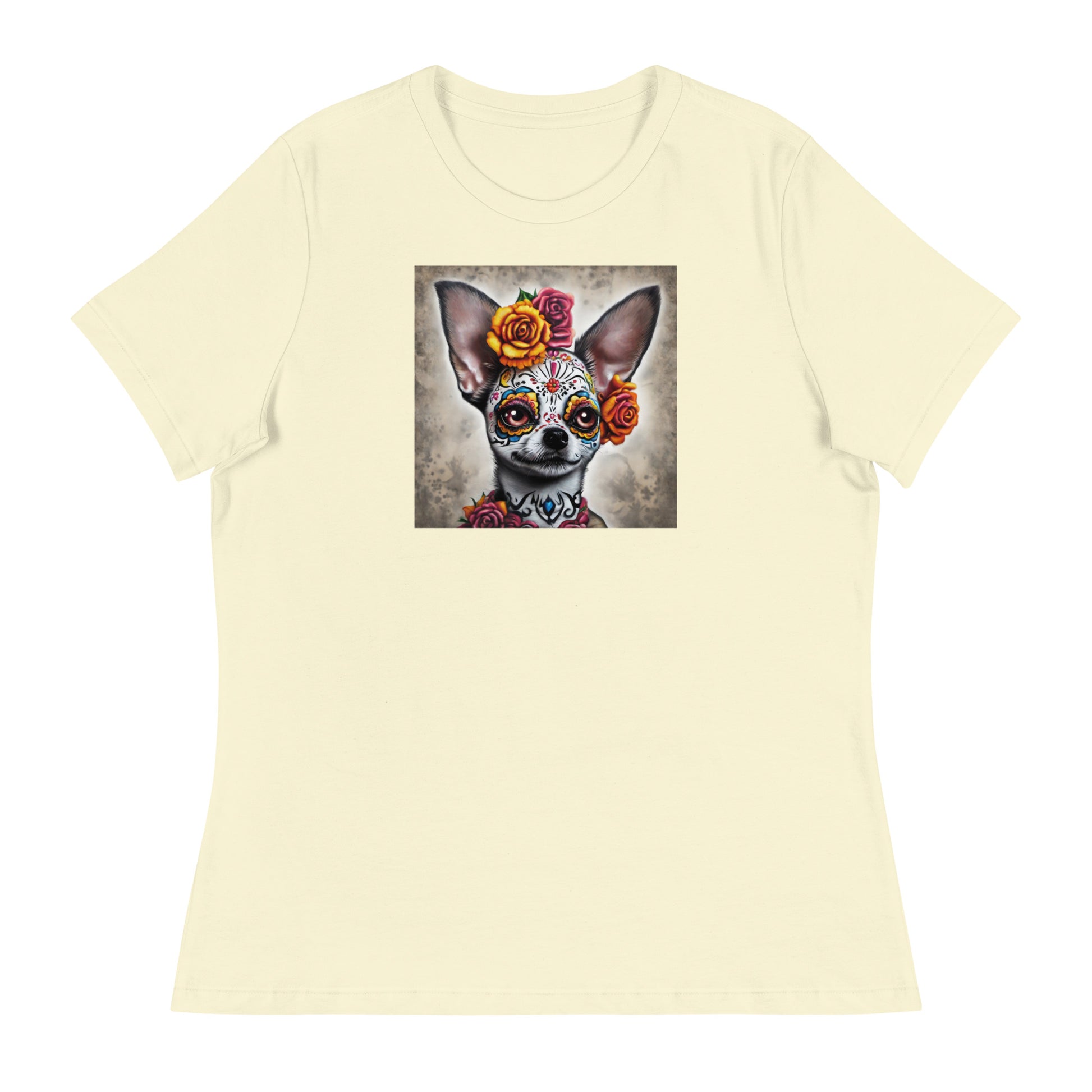 Day of the Dead Chihuahua Women's Dog Lover T-Shirt Citron