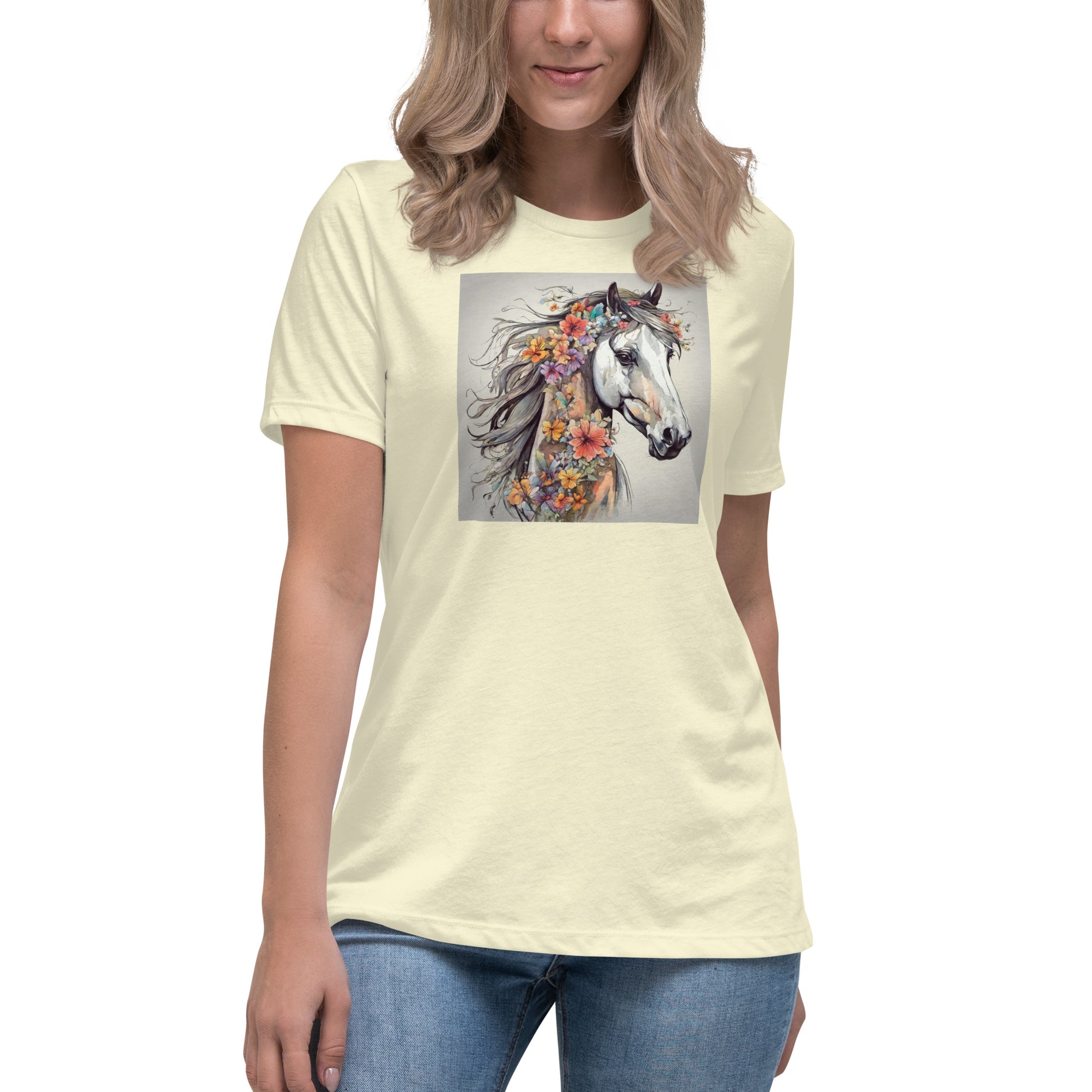 Horse with Flowers Women's Animal Lover T-Shirt