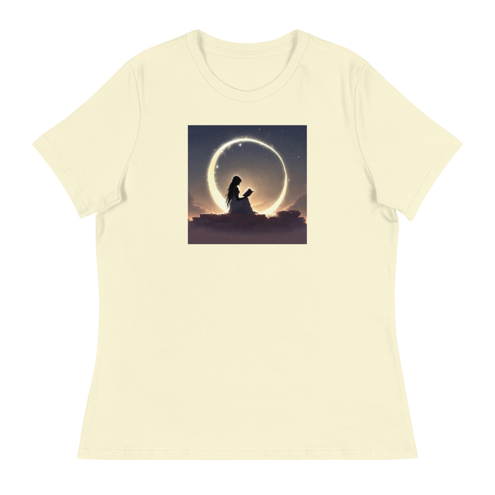 Reading at Twilight Women's Book Lover T-Shirt Citron