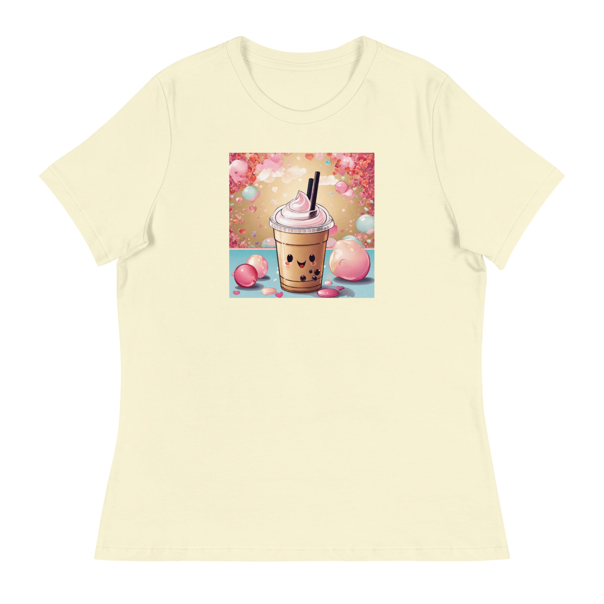 Cute Bubble Milk Tea Women's Boba T-Shirt Citron