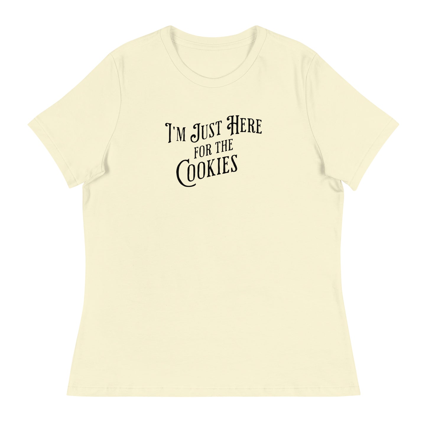 I'm Just Here for the Cookies Women's Christmas T-Shirt Citron