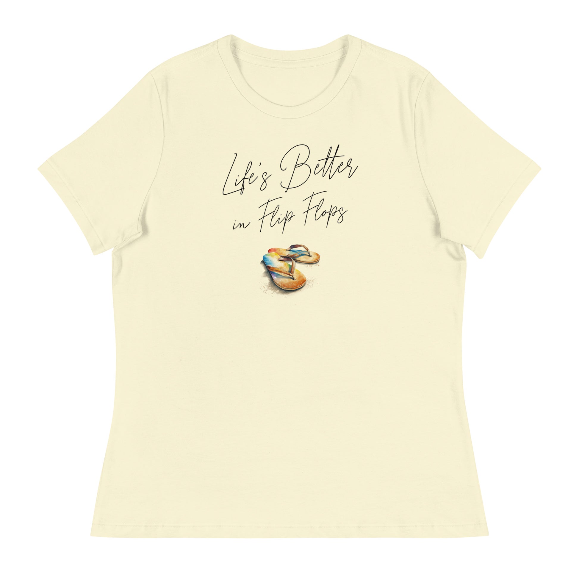 Life's Better in Flip Flops Women's Beach T-Shirt Citron