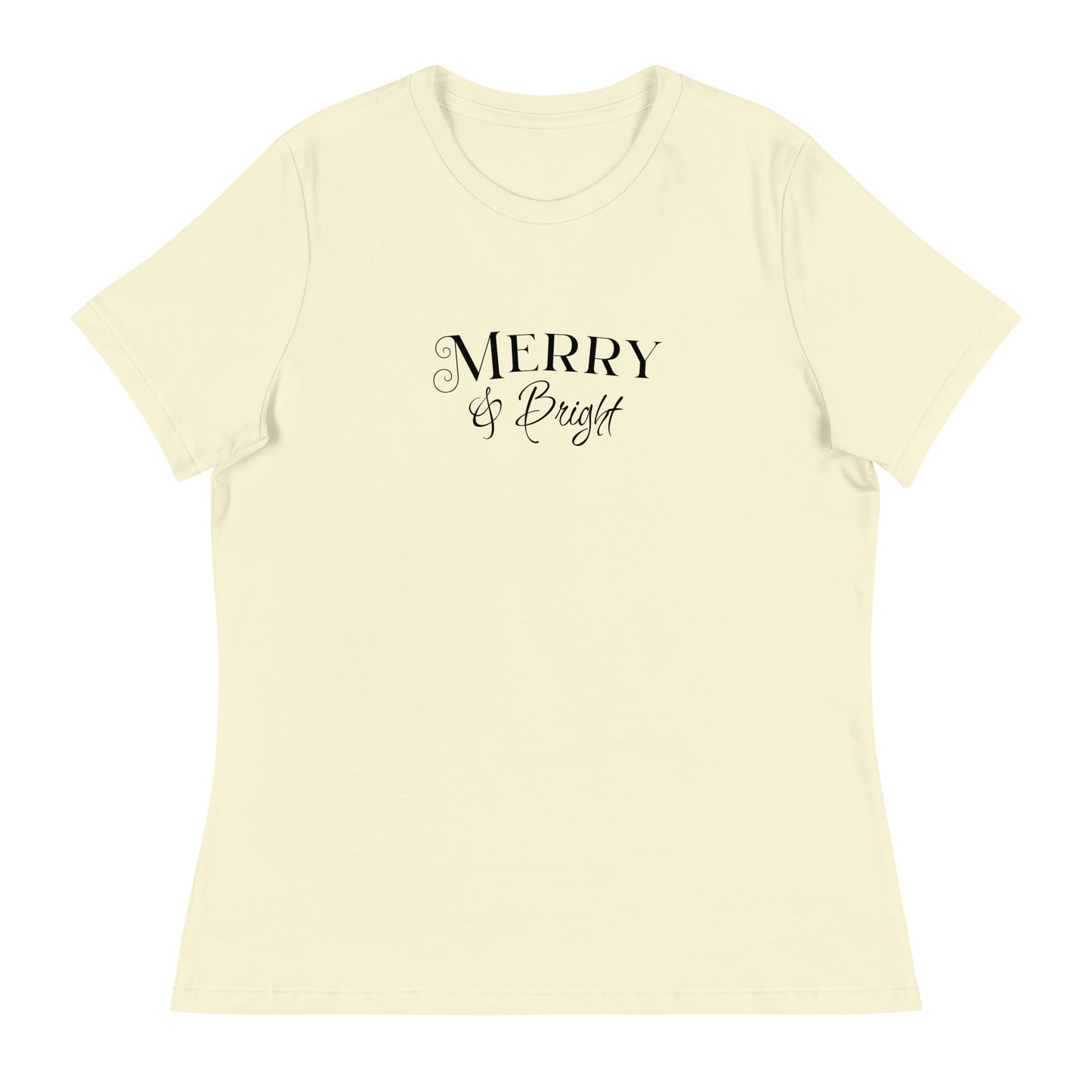 Merry & Bright Women's Christmas T-Shirt Citron