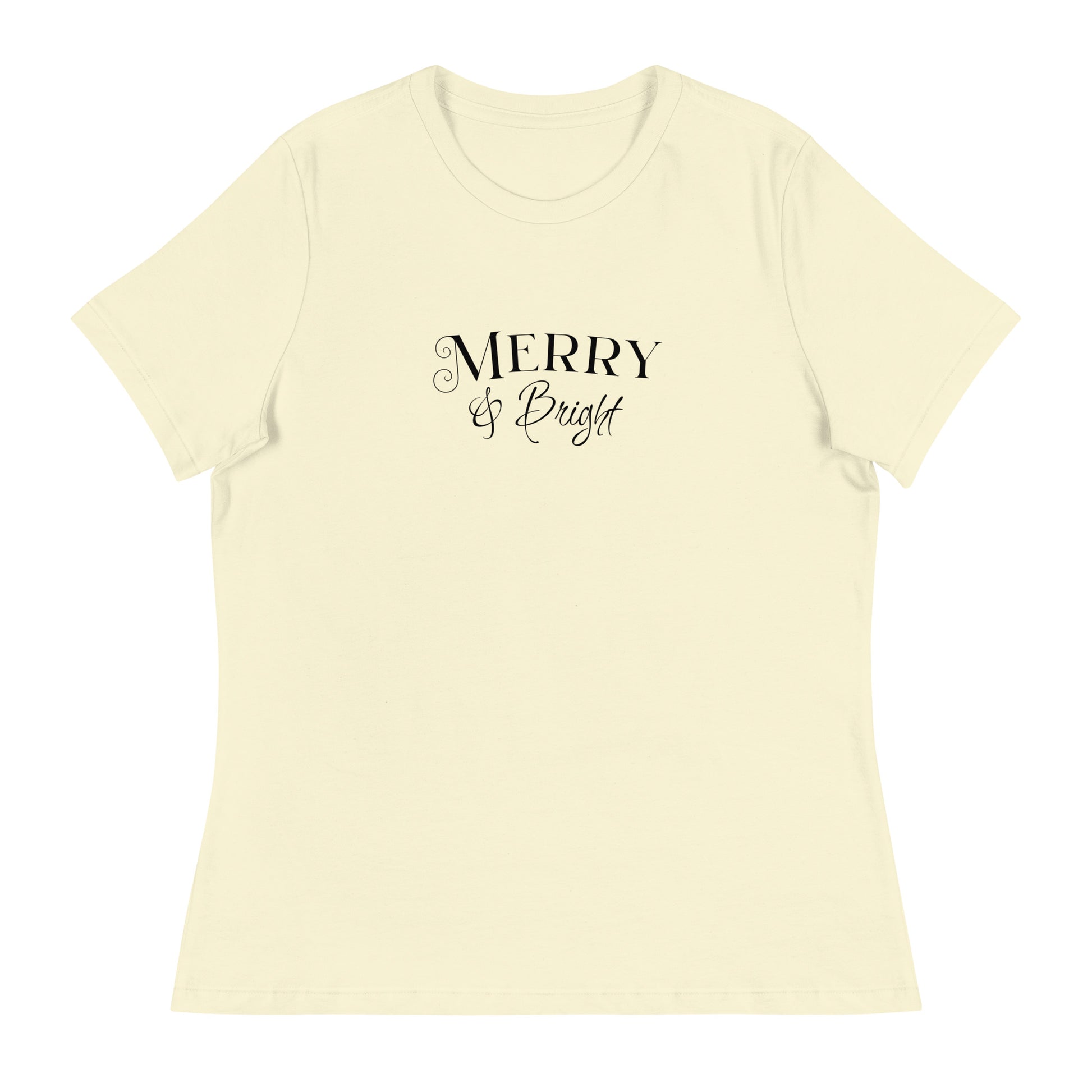 Merry & Bright Women's Christmas T-Shirt Citron