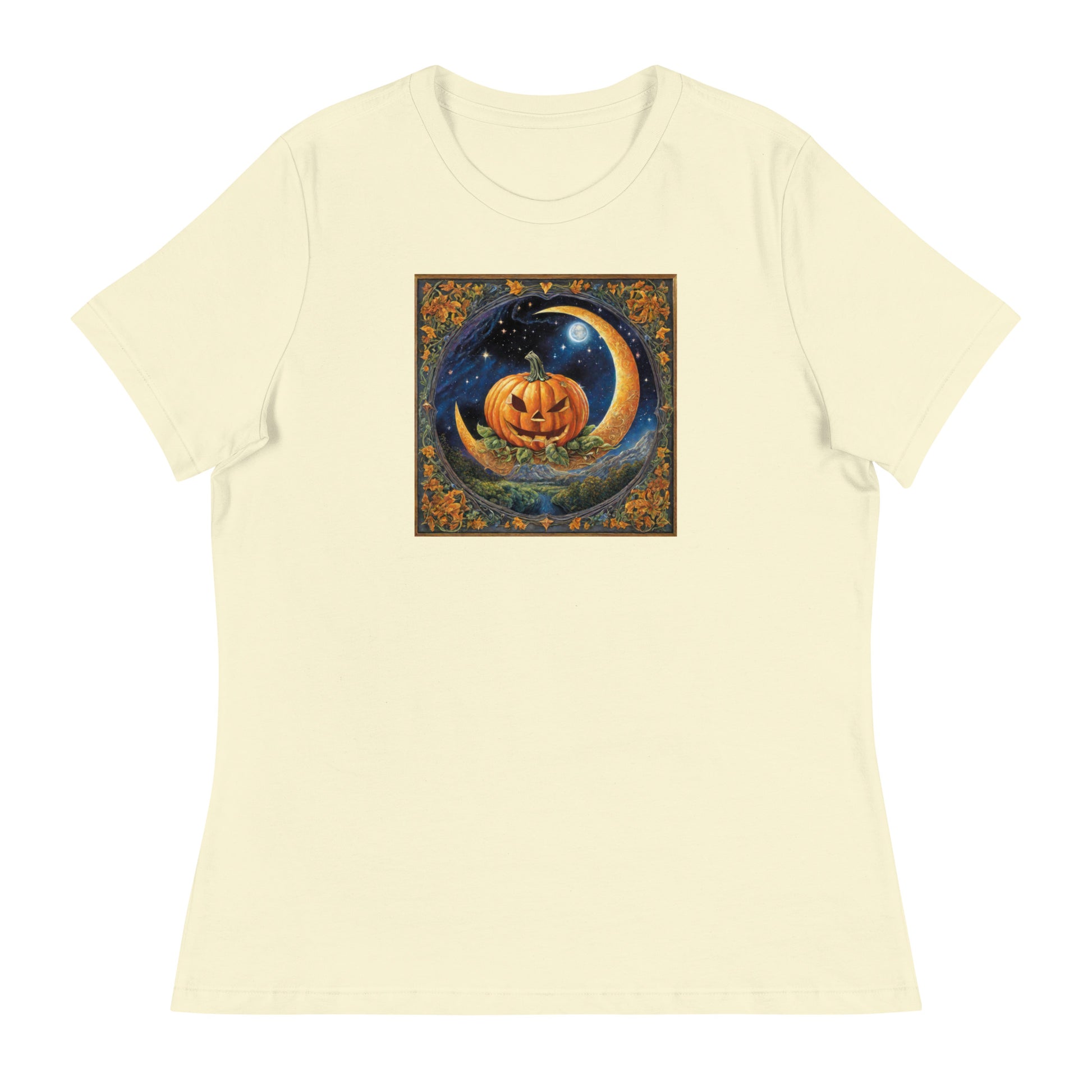 Jack O' Lantern Pumpkin Women's Halloween T-Shirt Citron