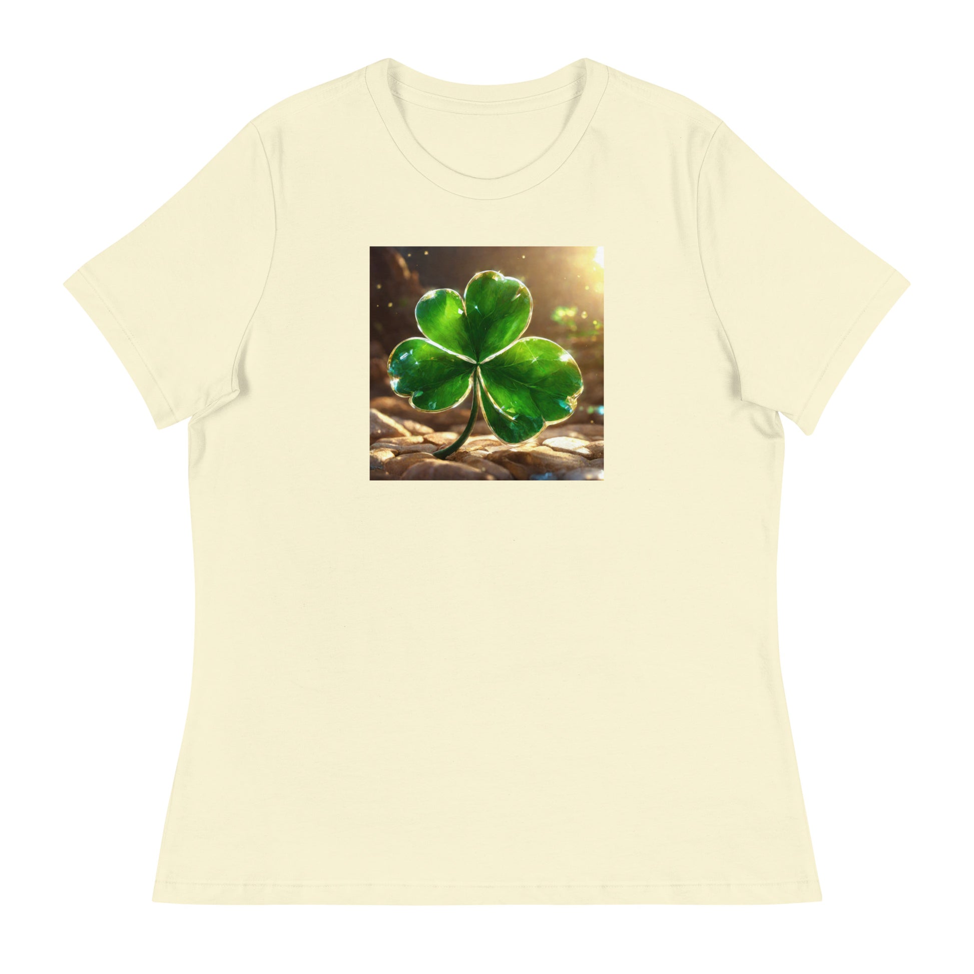 Lucky Four Leaf Clover Women's St Patrick's Day T-Shirt Citron