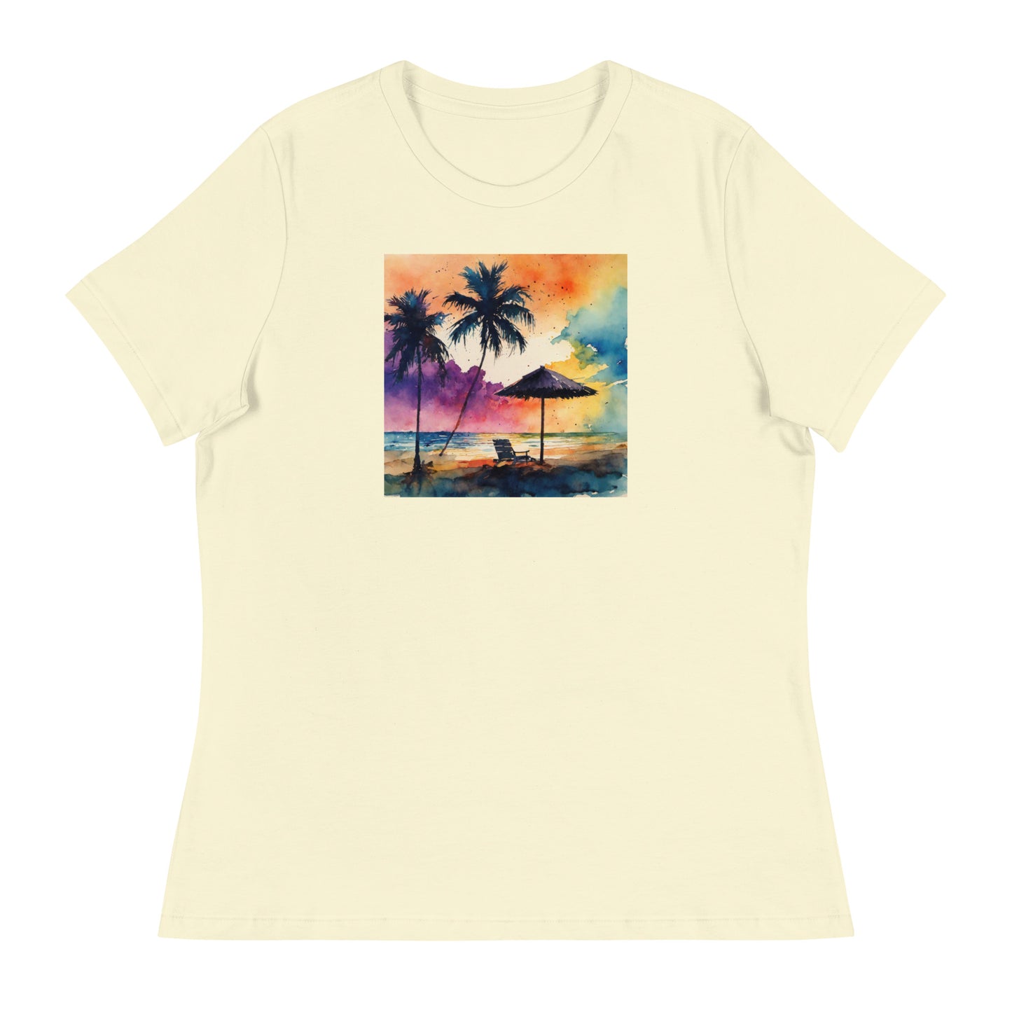 Beautiful Summer Paradise Women's Beach T-Shirt Citron