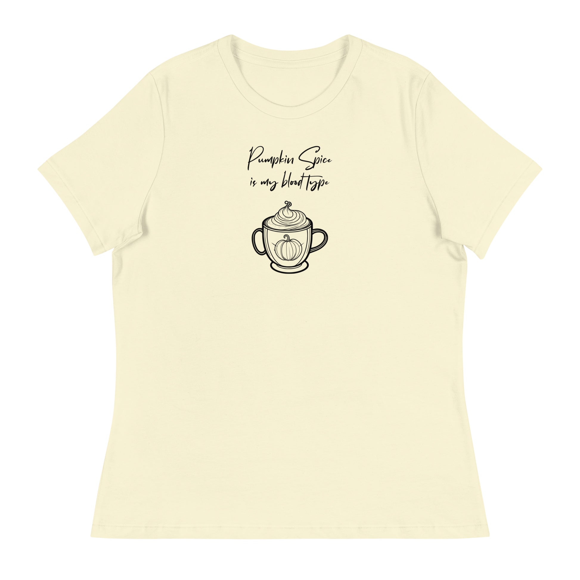 Pumpkin Spice is my Blood Type Women's Fall T-Shirt Citron