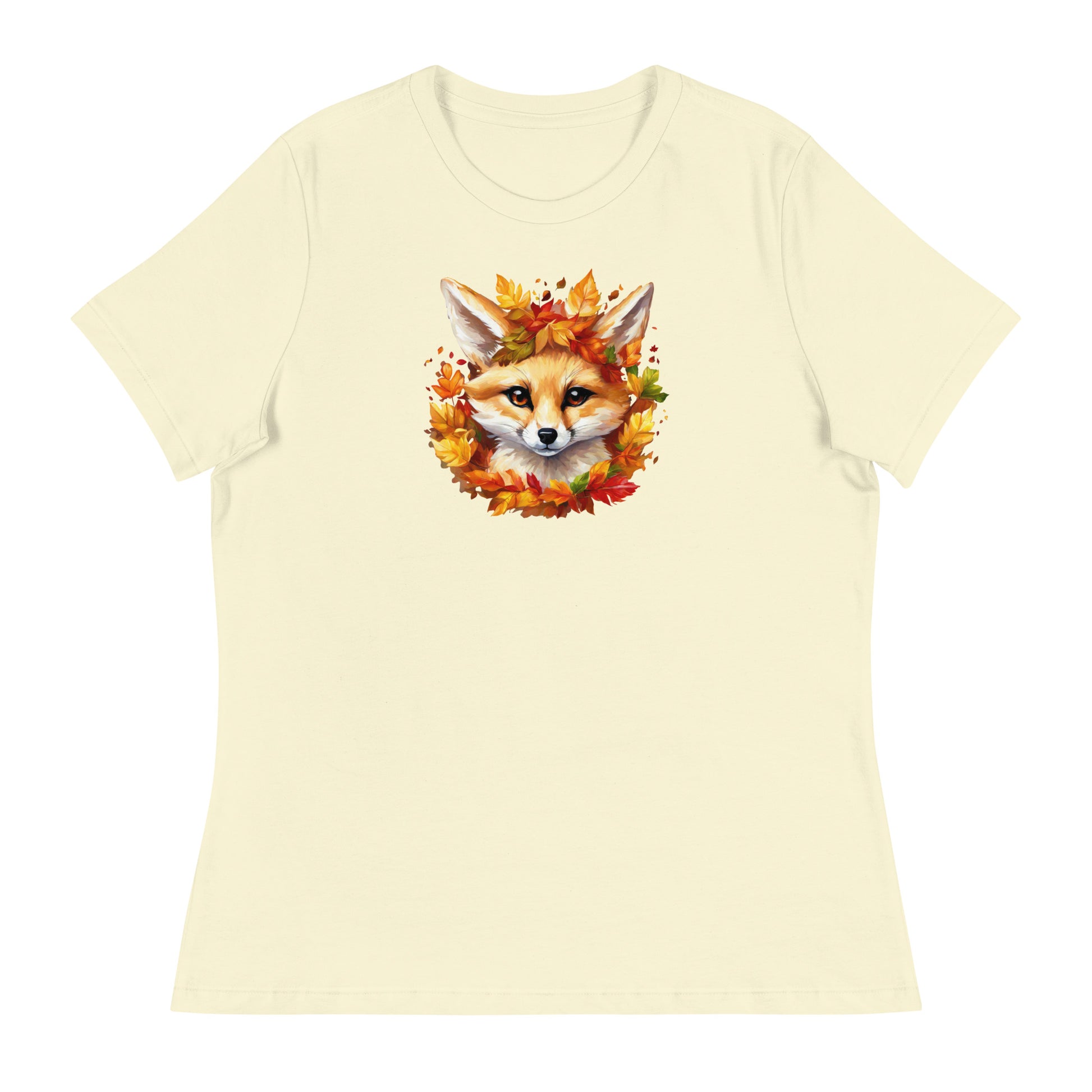 Autumn Fennec Fox Women's Fall T-Shirt Citron