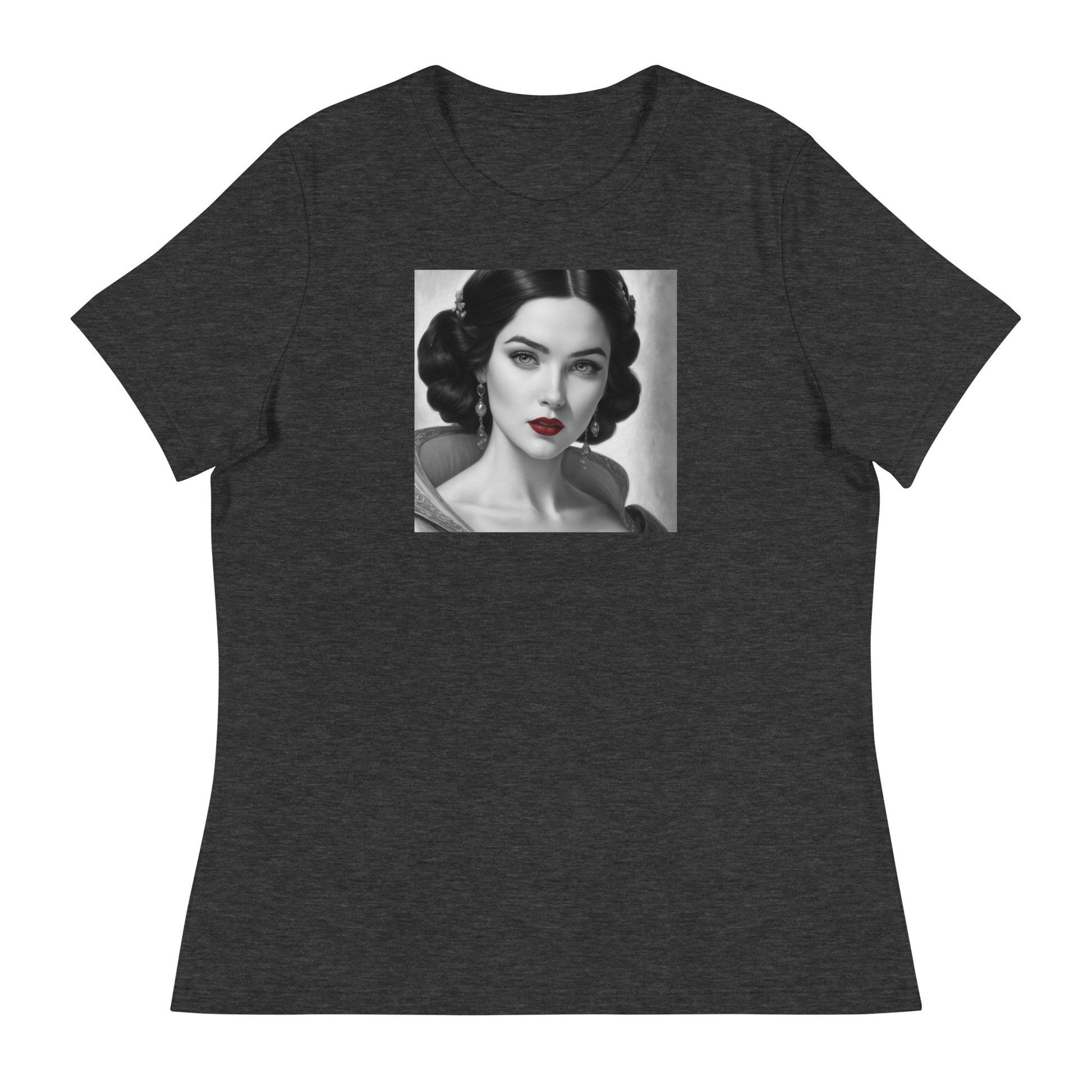 Snow White Portrait Women's Fairy Tale T-Shirt Dark Grey Heather