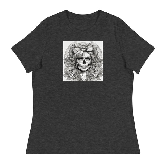 Day of the Dead Princess T-Shirt Dark Grey Heather