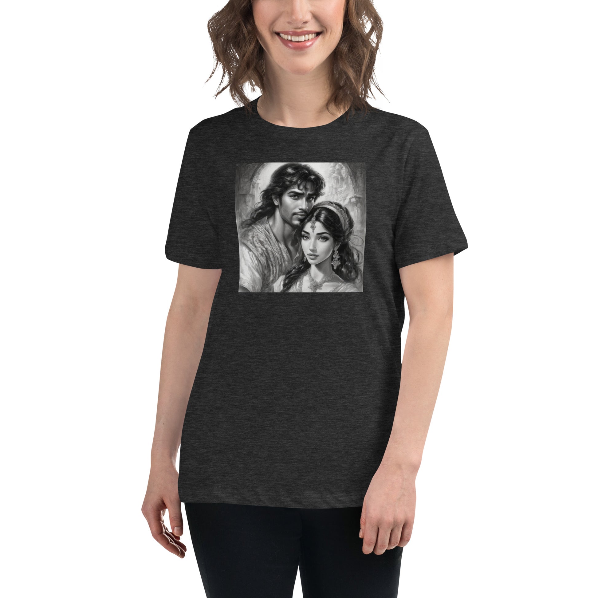 Jasmine & Aladdin Portrait Women's Fairy Tale T-Shirt