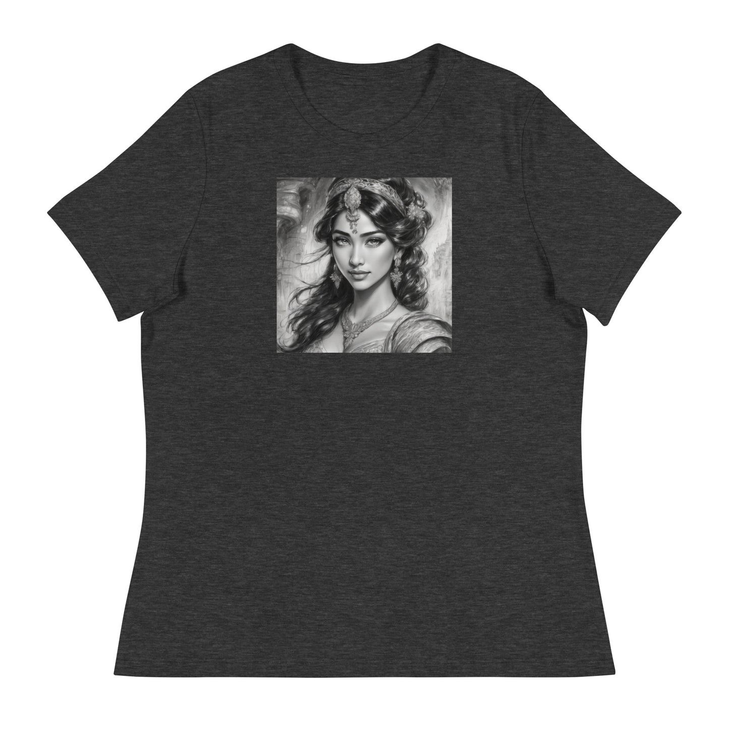 Princess Jasmine Pencil Sketch Women's T-Shirt Dark Grey Heather