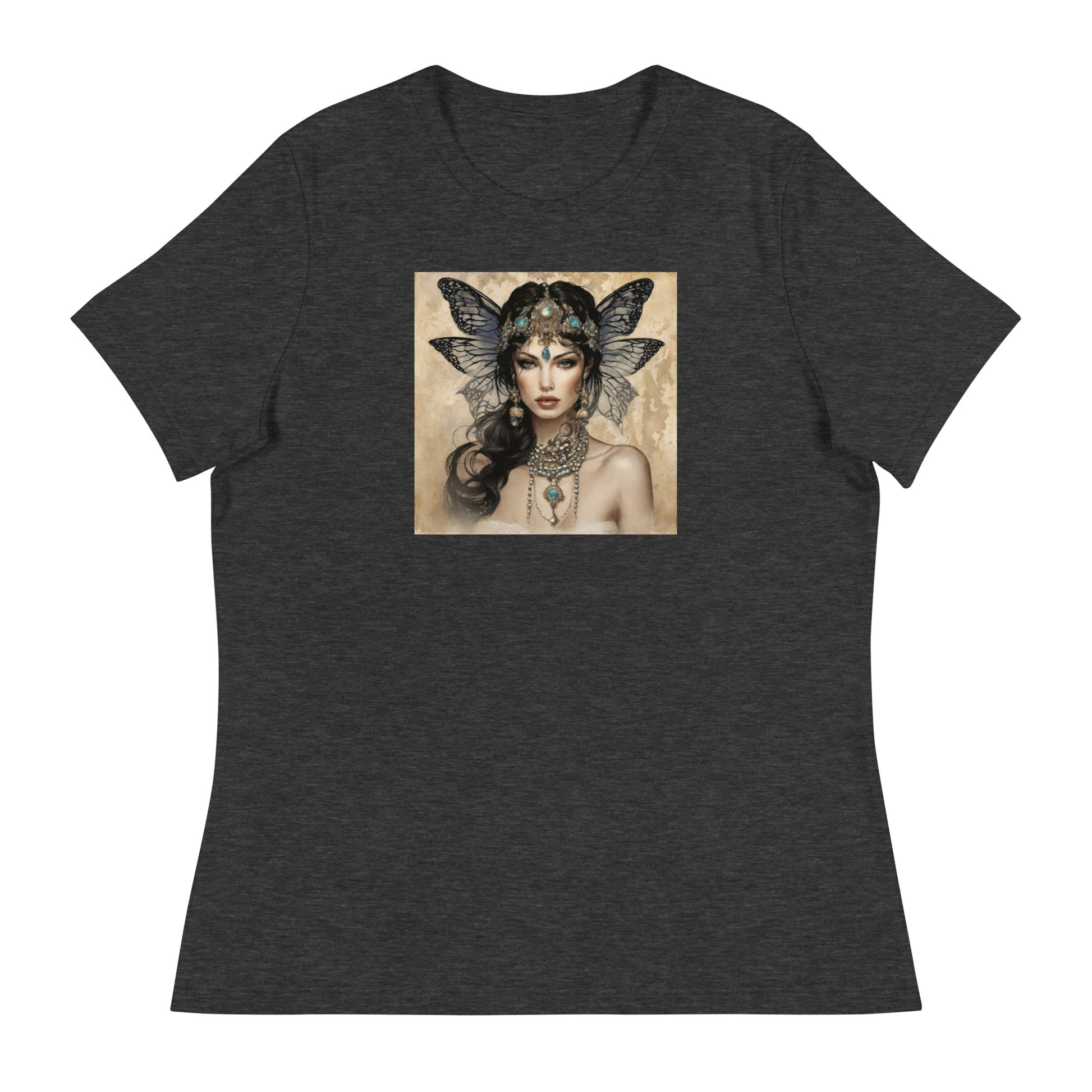 Alluring Fairy Women's Fantasy T-Shirt Dark Grey Heather