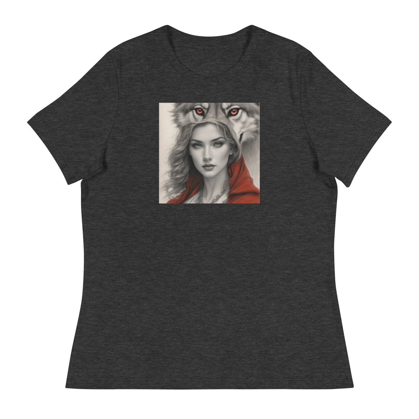 Mystique of the Wolf Women's T-Shirt Dark Grey Heather