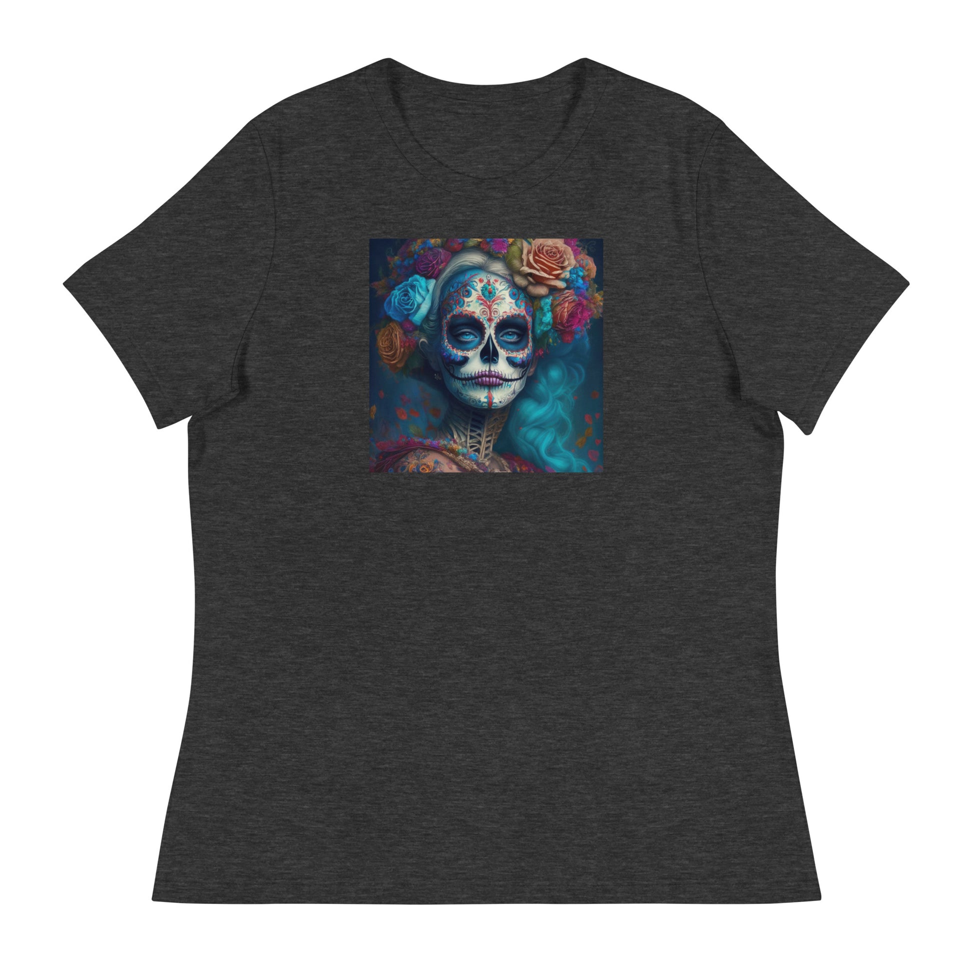 Day of the Dead Makeup Princess Women's T-Shirt Dark Grey Heather