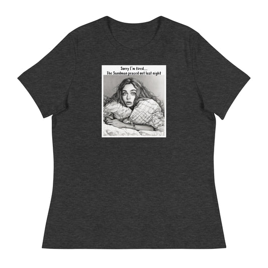 Sandman Peaced Out Women's Funny T-Shirt Dark Grey Heather