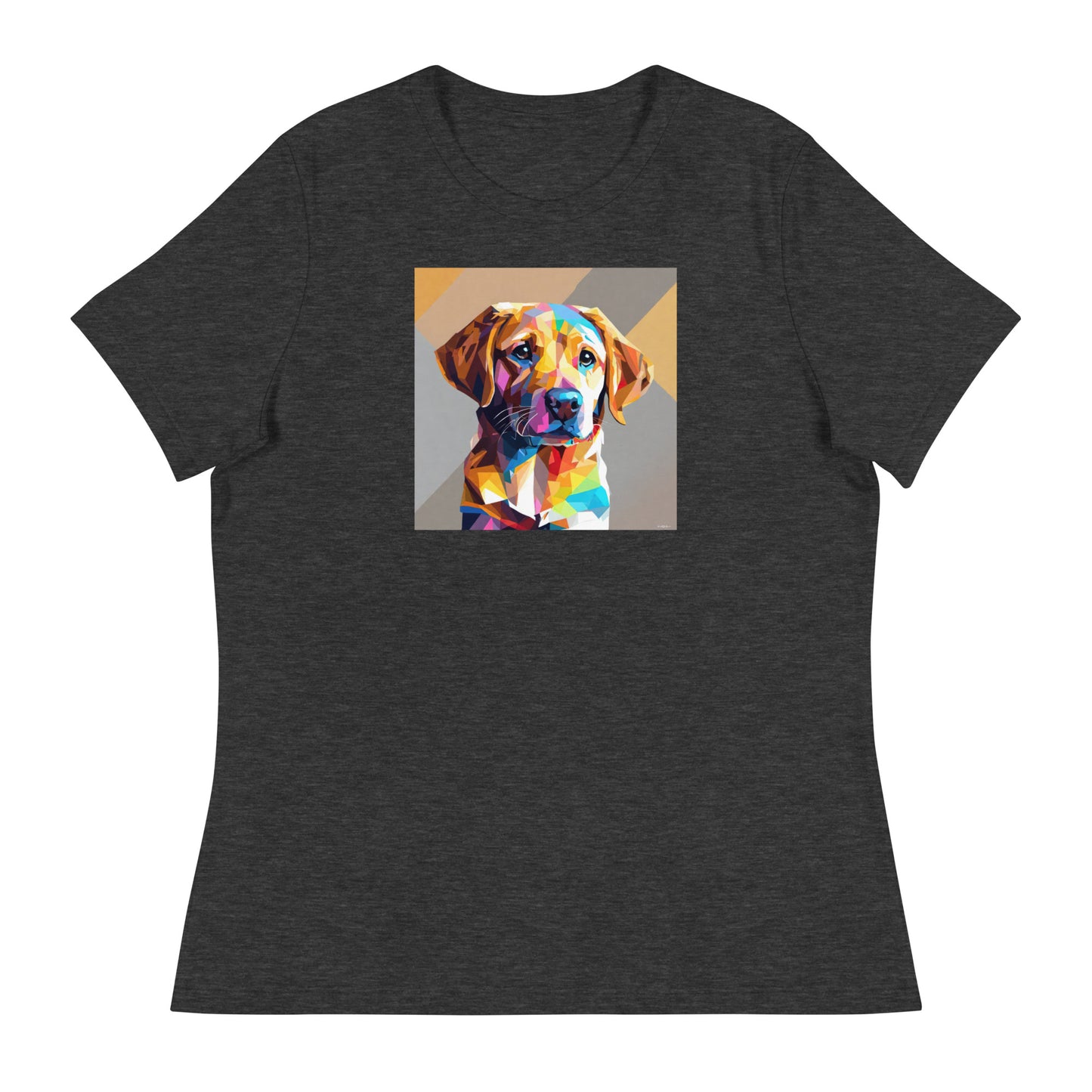 Geometric Golden Lab Women's Animal Lover T-Shirt Dark Grey Heather