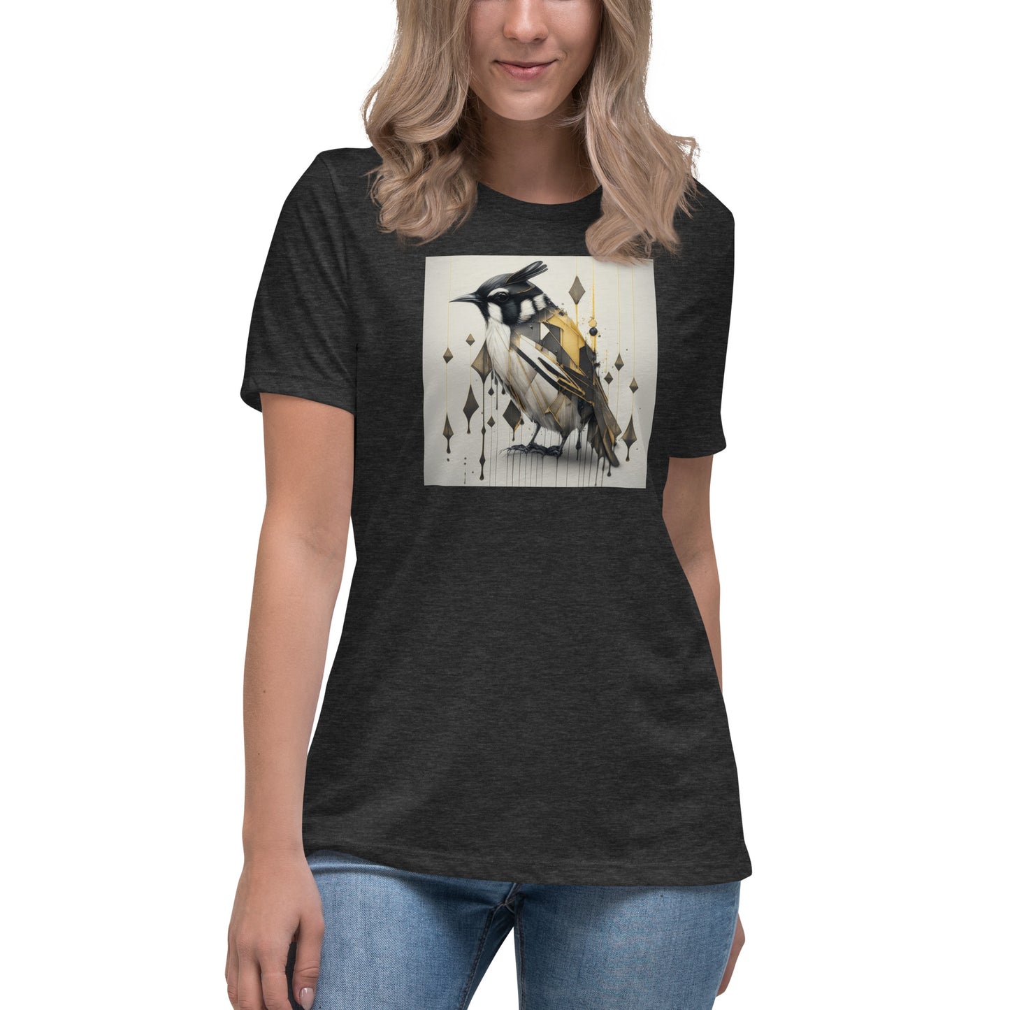 Geometric Chickadee Bird Women's Graphic Tee