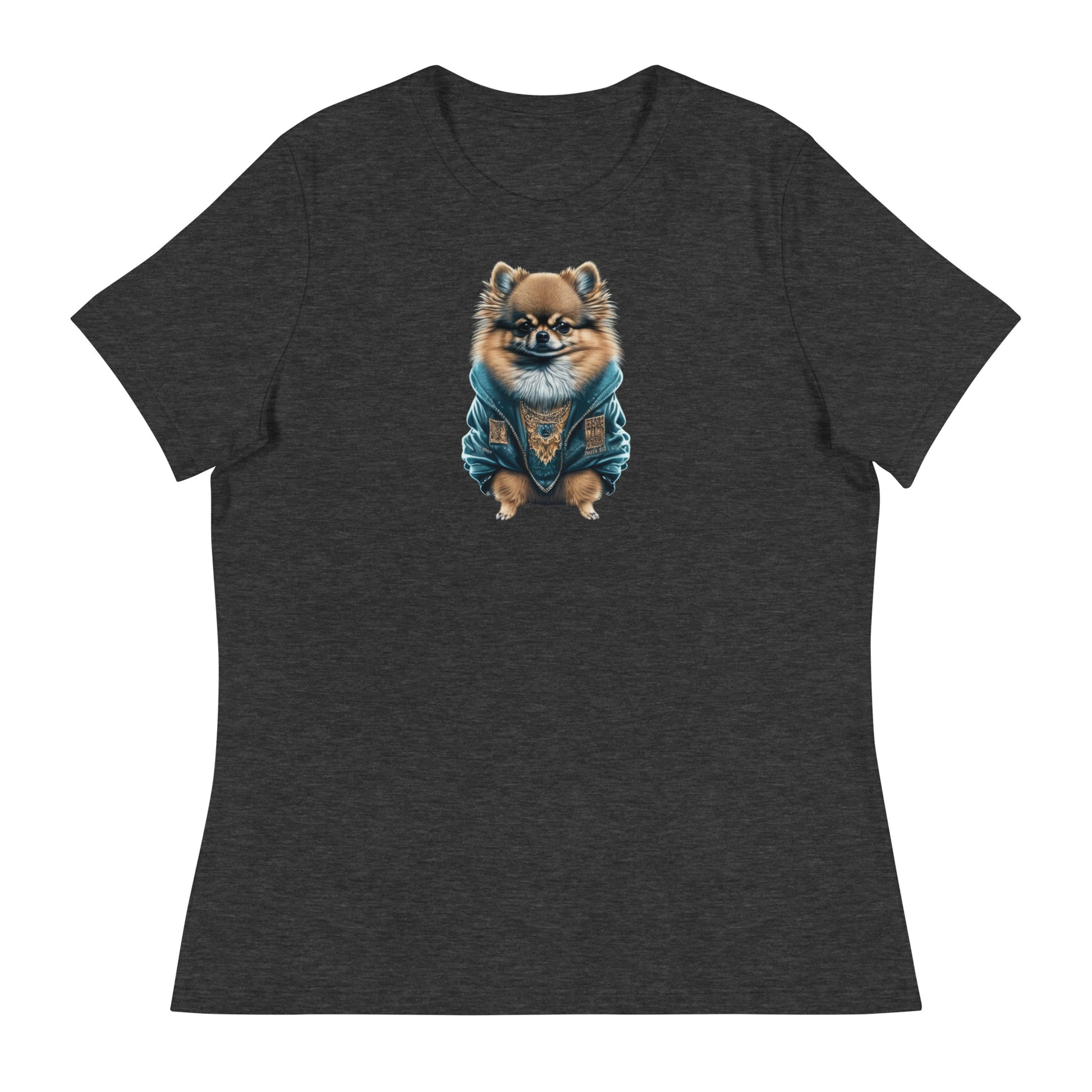 Fancy Pomeranian Women's Dog Lover T-Shirt Dark Grey Heather