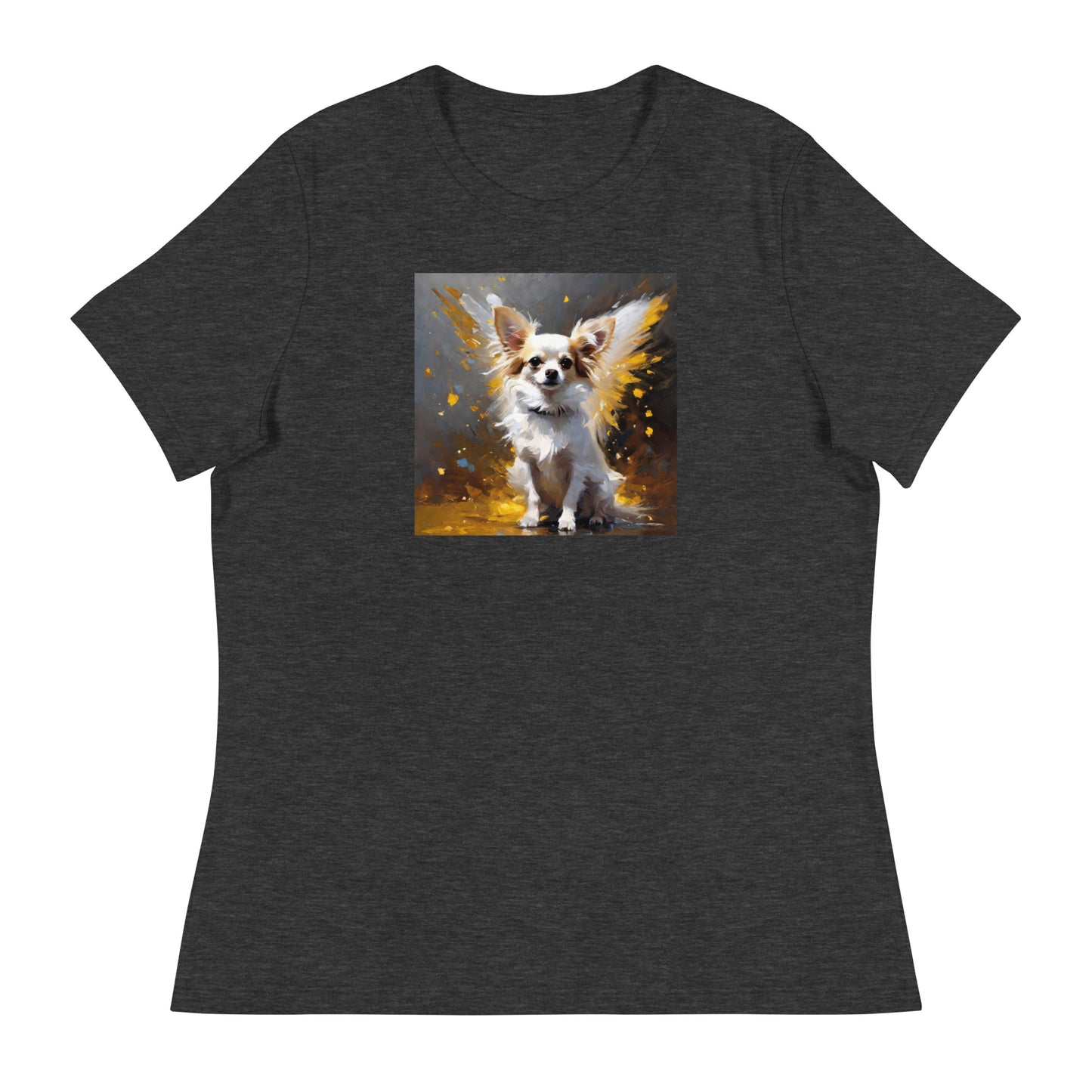 Angel Chihuahua Women's Dog Lover T-Shirt Dark Grey Heather