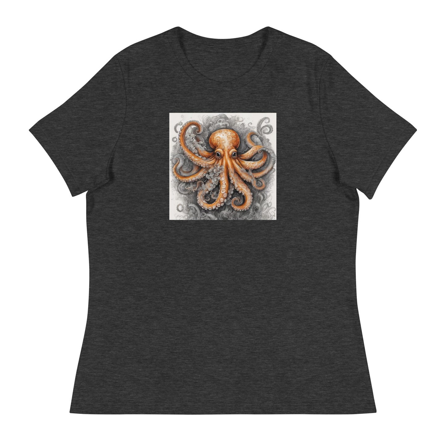 Octopus Women's Animal Lover T-Shirt Dark Grey Heather