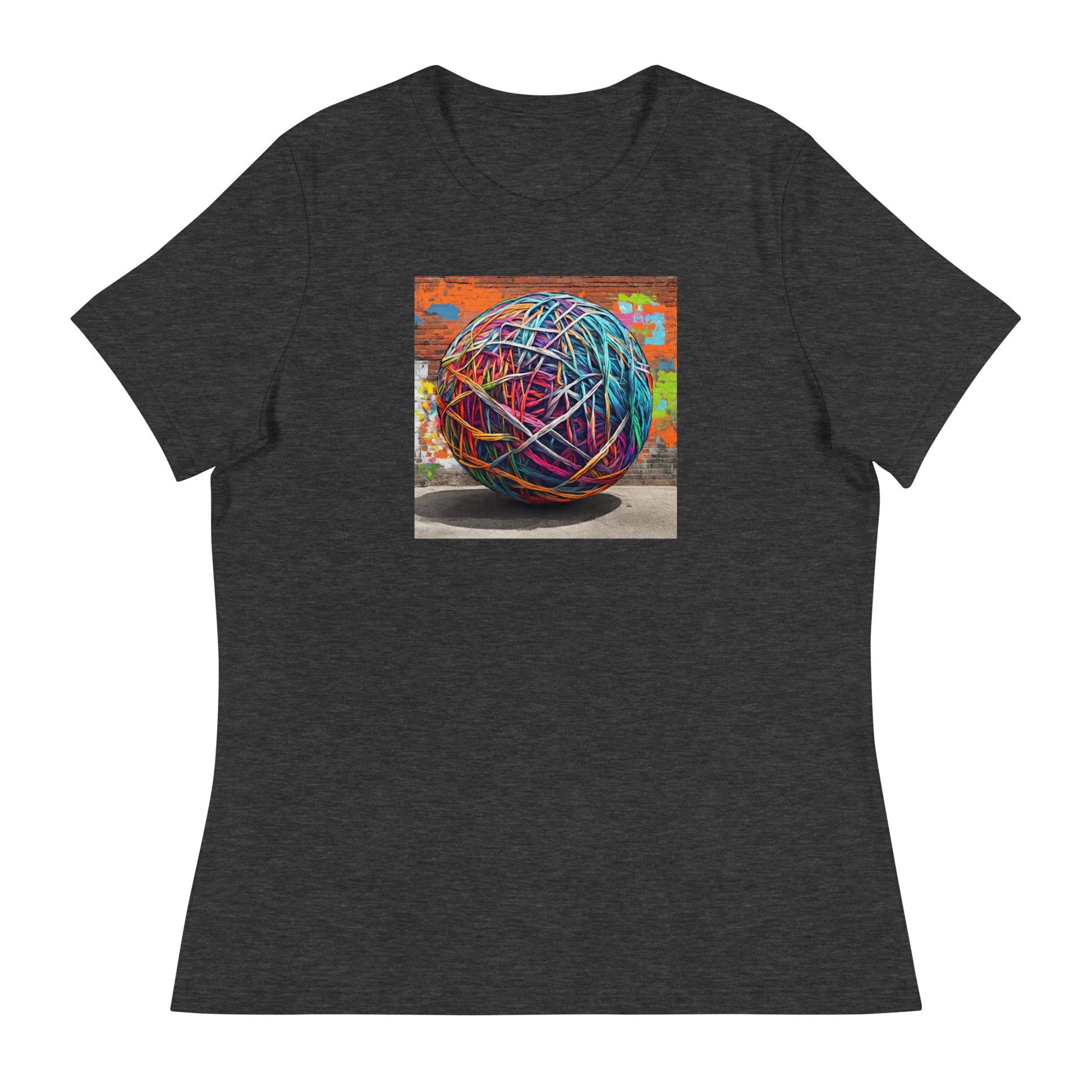 Ball of Yarn Women's Crochet and Knitting Lover T-Shirt Dark Grey Heather