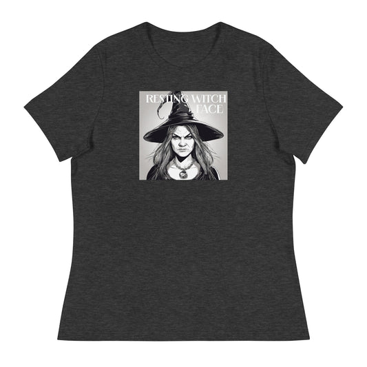 Resting Witch Face Women's Halloween T-Shirt Dark Grey Heather