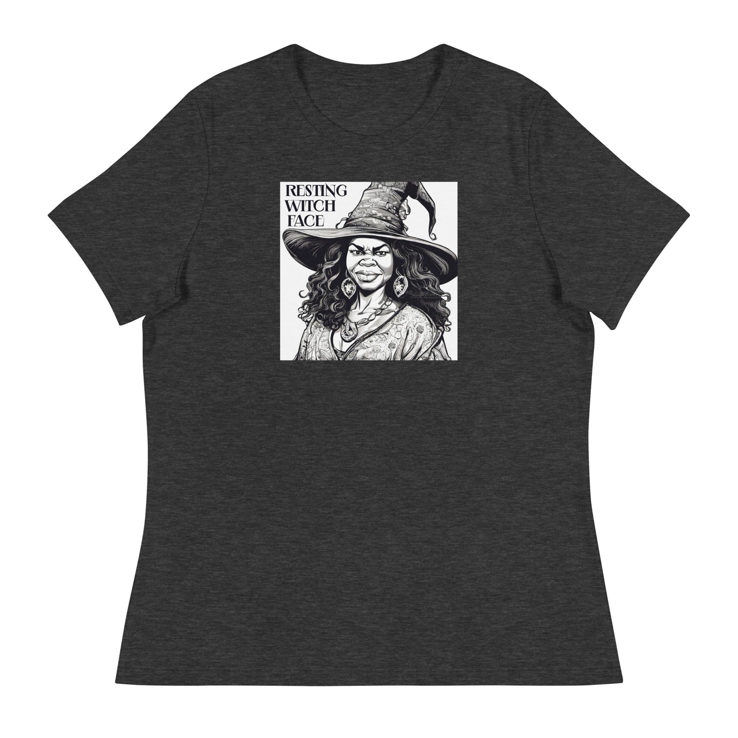 Resting Witch Face Women's Halloween T-Shirt Dark Grey Heather