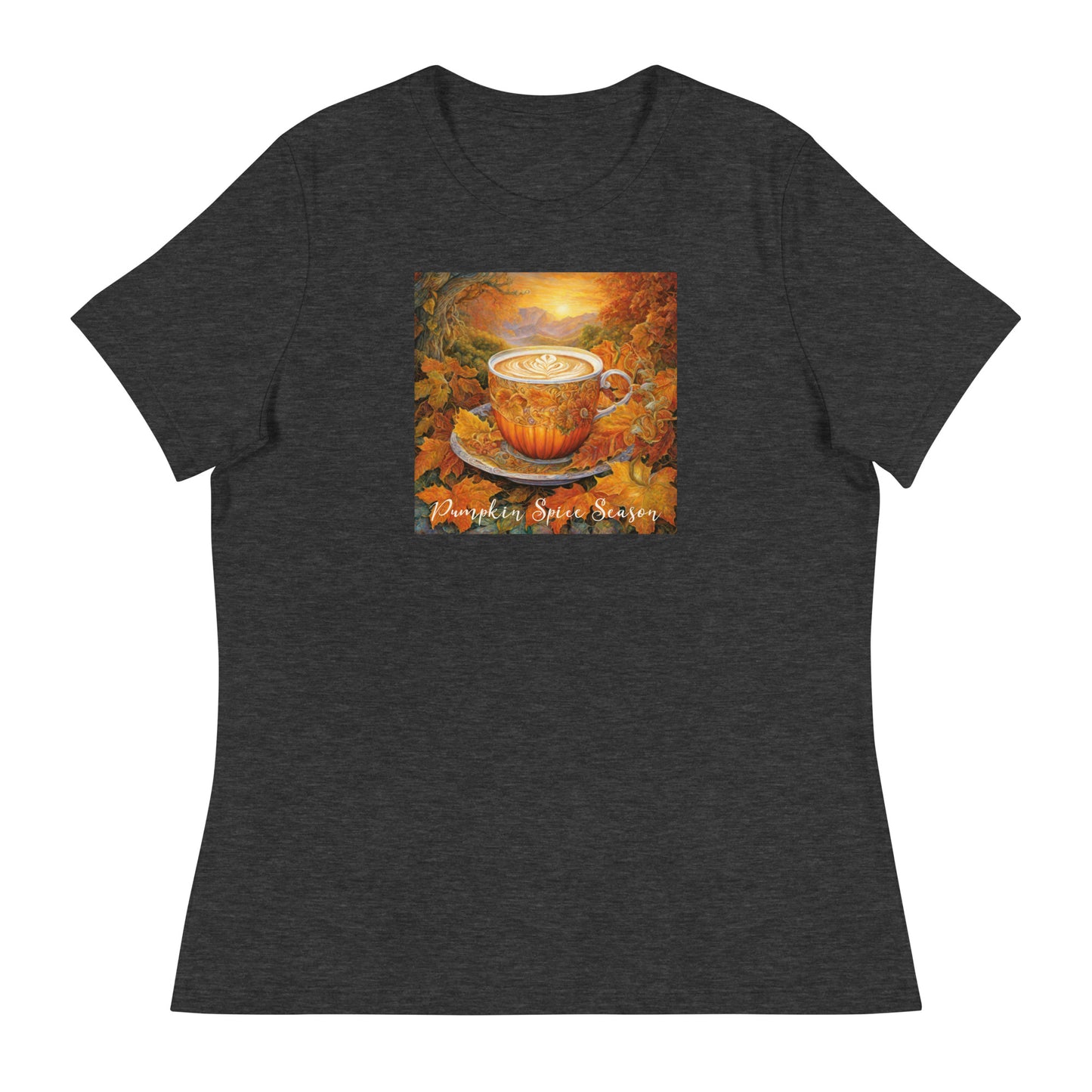 Pumpkin Spice Season Women's Autumn T-Shirt Dark Grey Heather