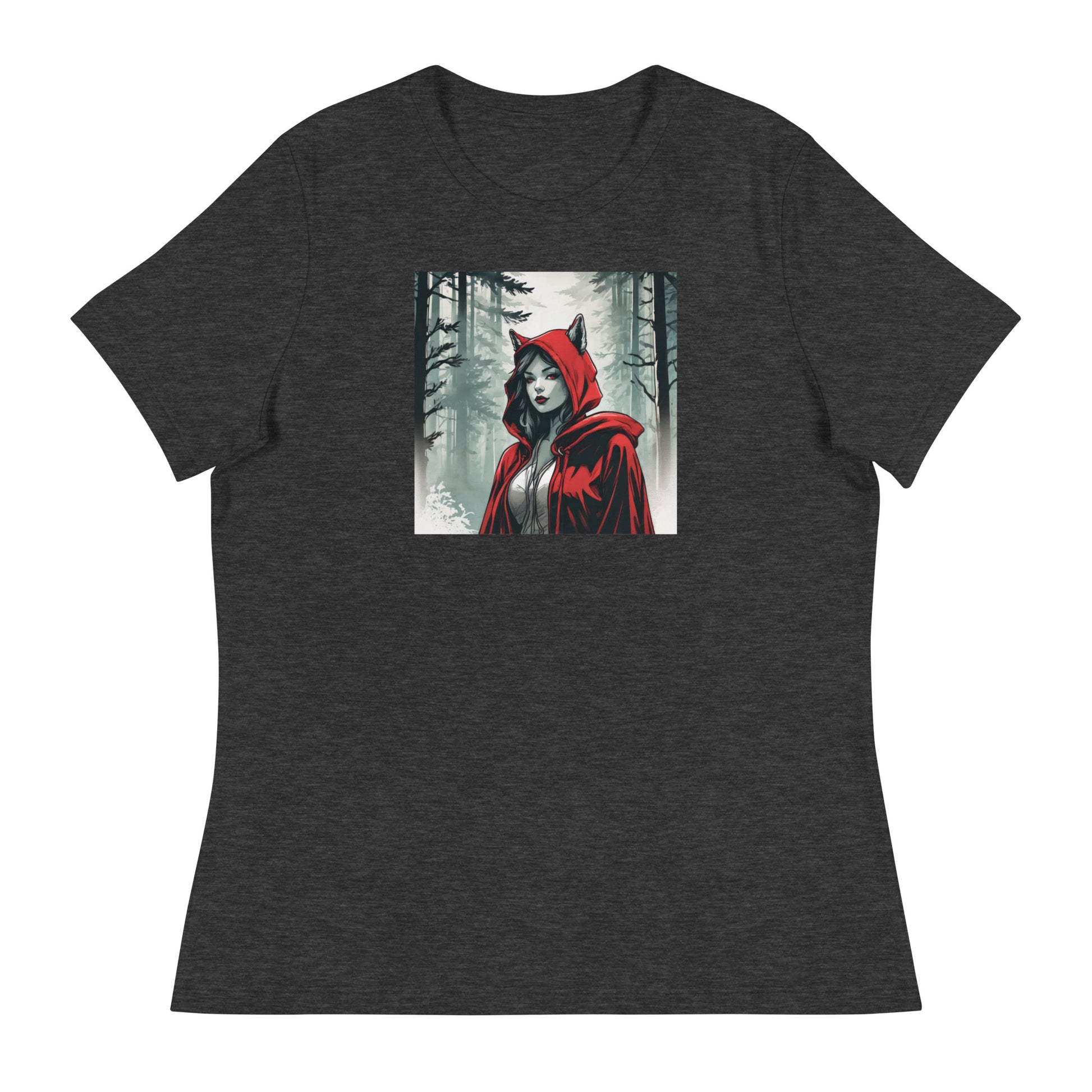 Modern Red Riding Hood Women's Fairy Tale T-Shirt Dark Grey Heather